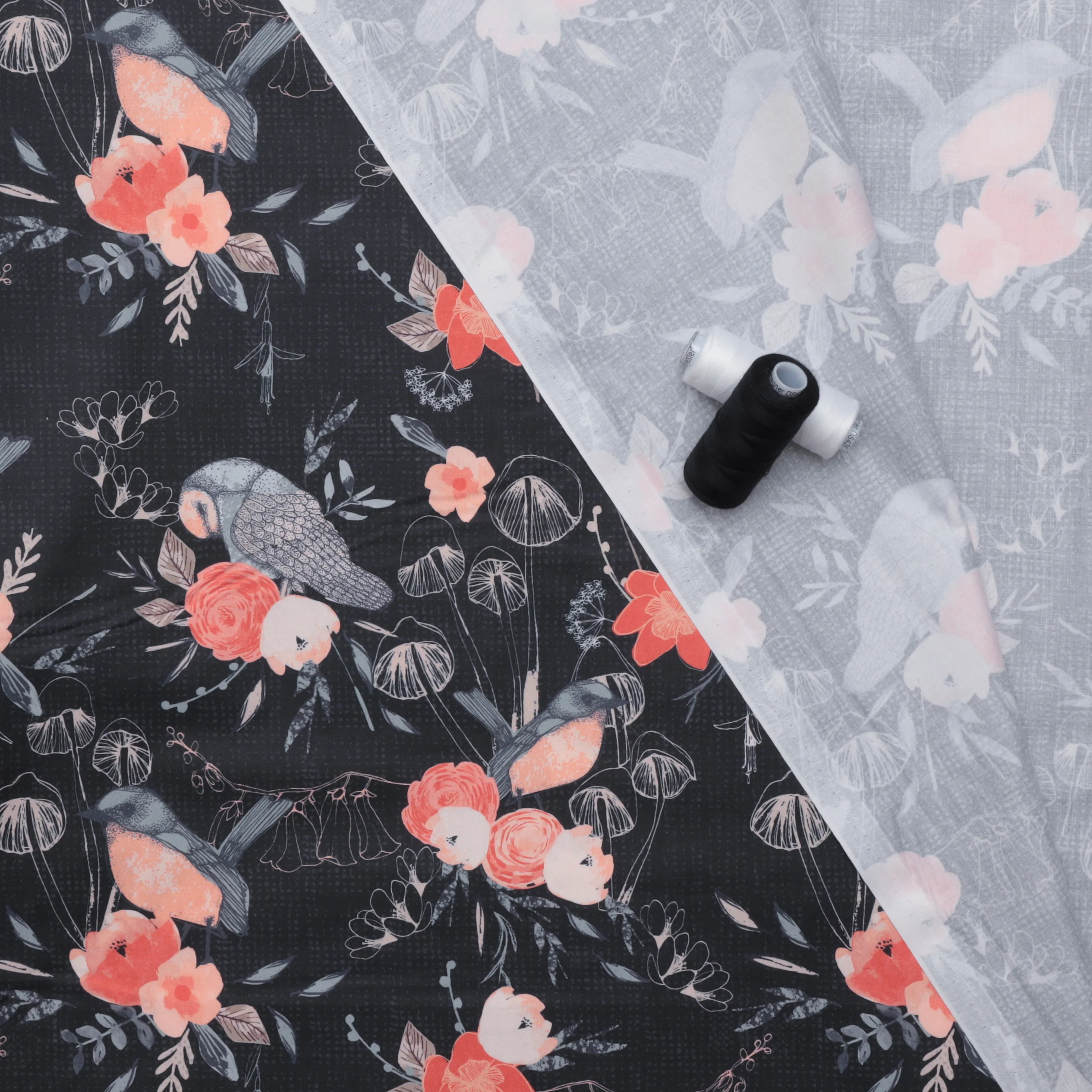 Paintbrush Studio - Cotton - A Walk In The Woods - Birds Blue - Image 3