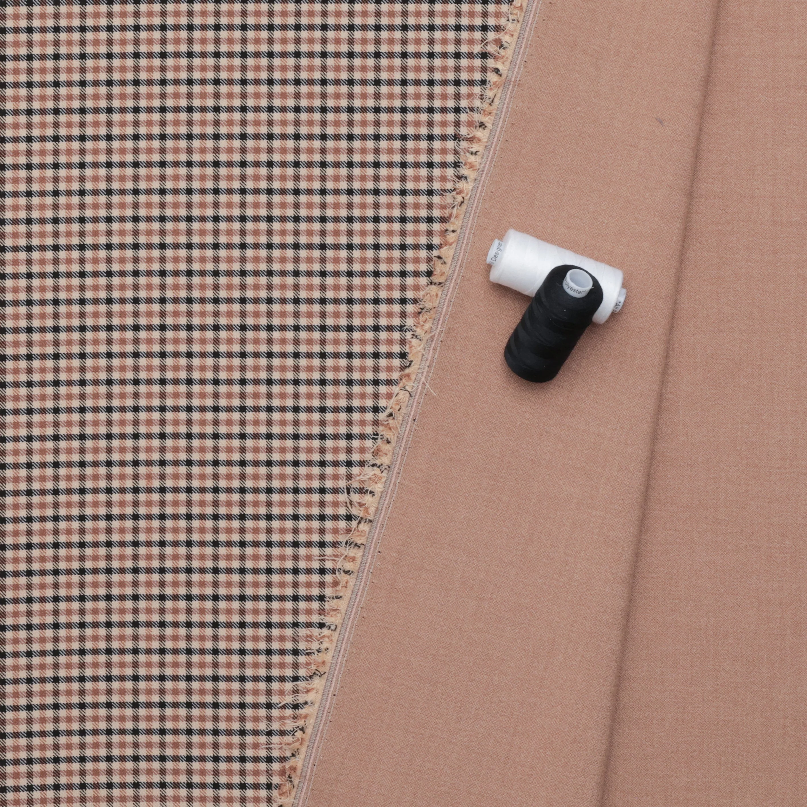Poly Blend - Bentley - Yarn-Dyed Check - Camel Black - Image 3