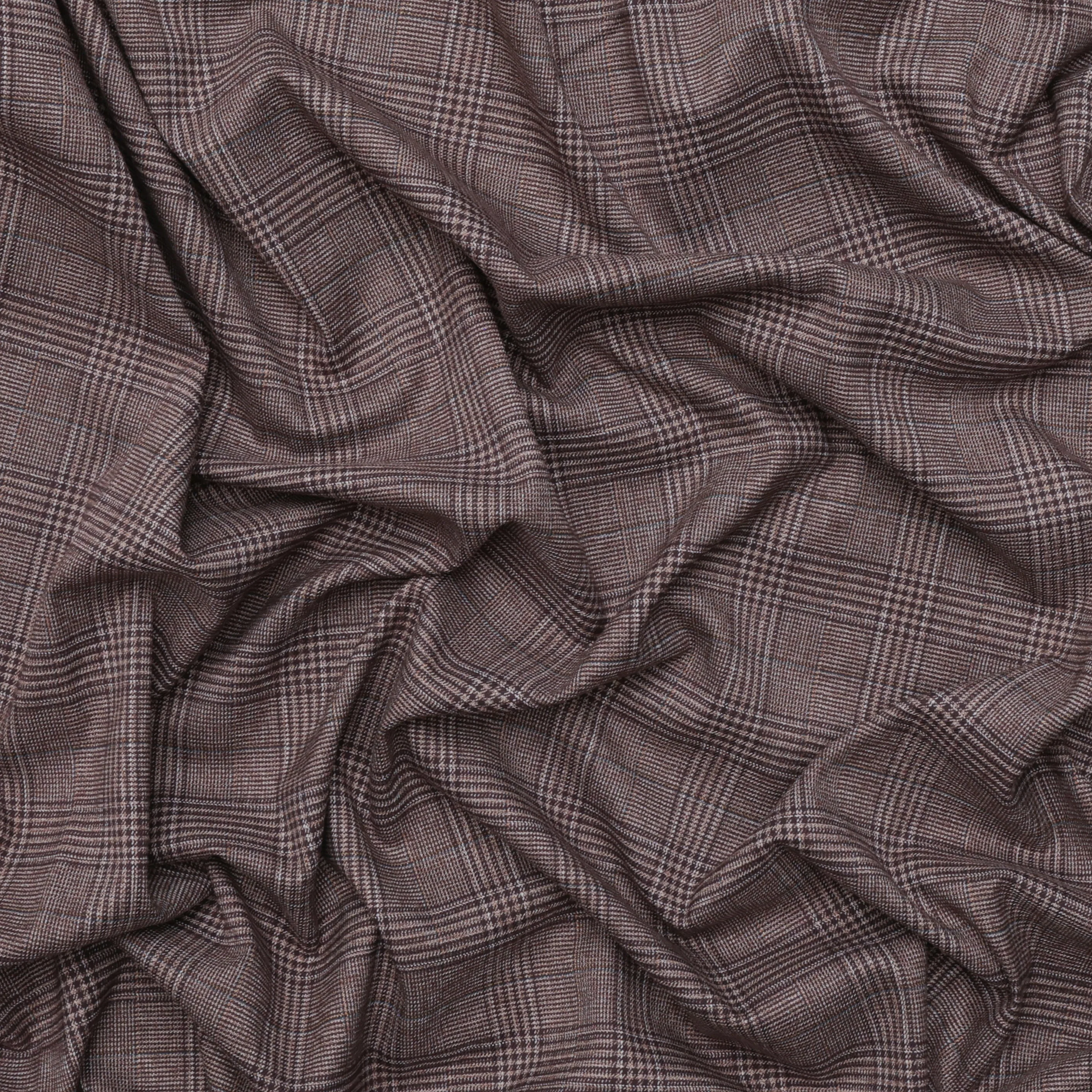 Poly Blend - Brody - Check Suiting - Mocha