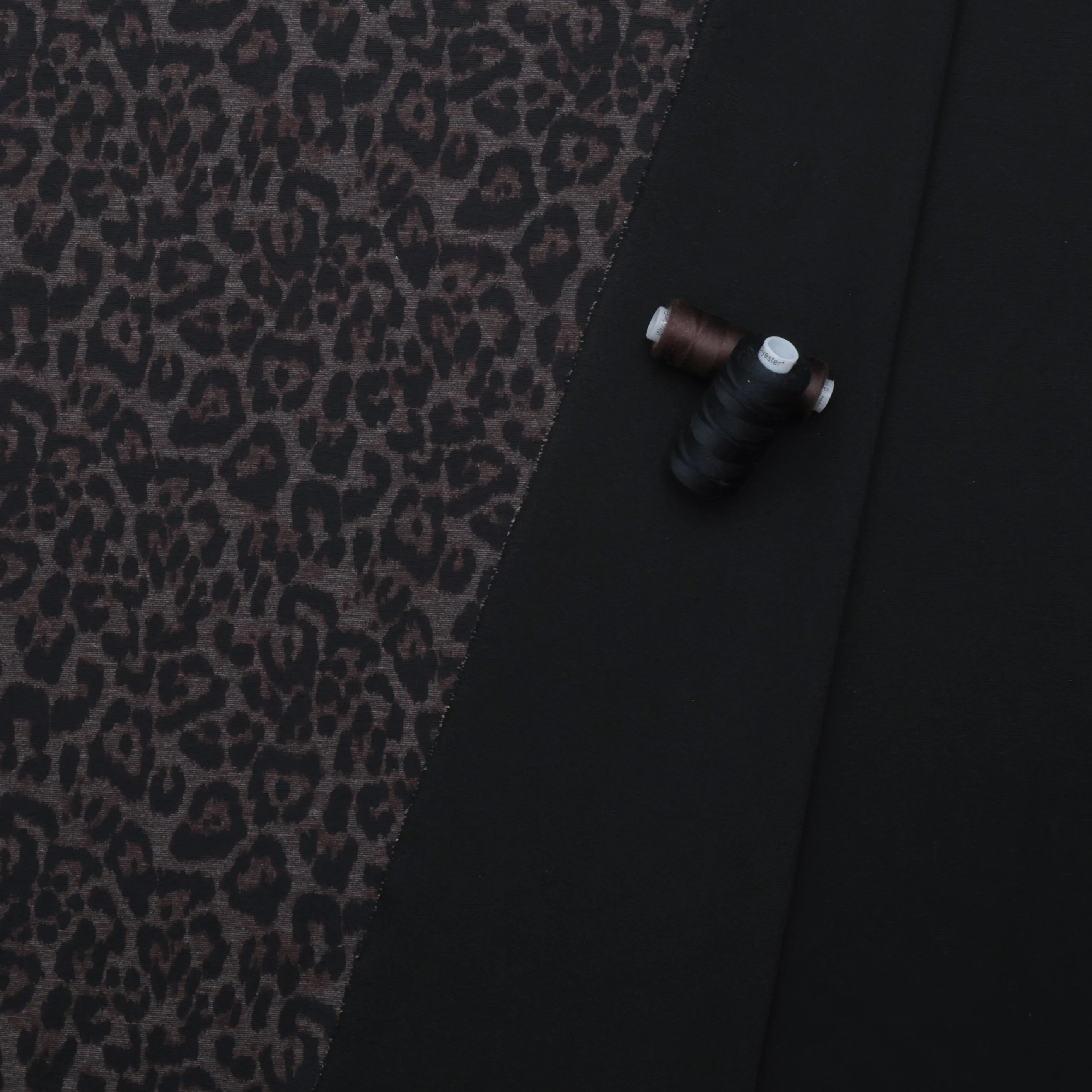 Poly Blend - Pippa - Ponte Print - Mocha - Image 3