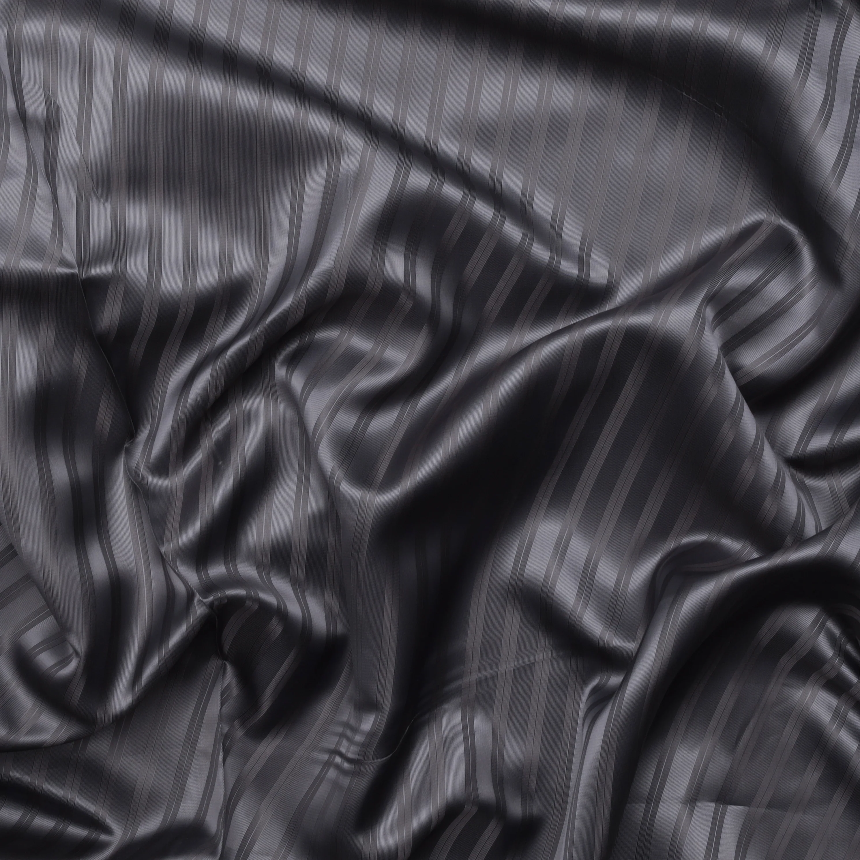 Poly Viscose Lining - Diagonal Stripe - Grey