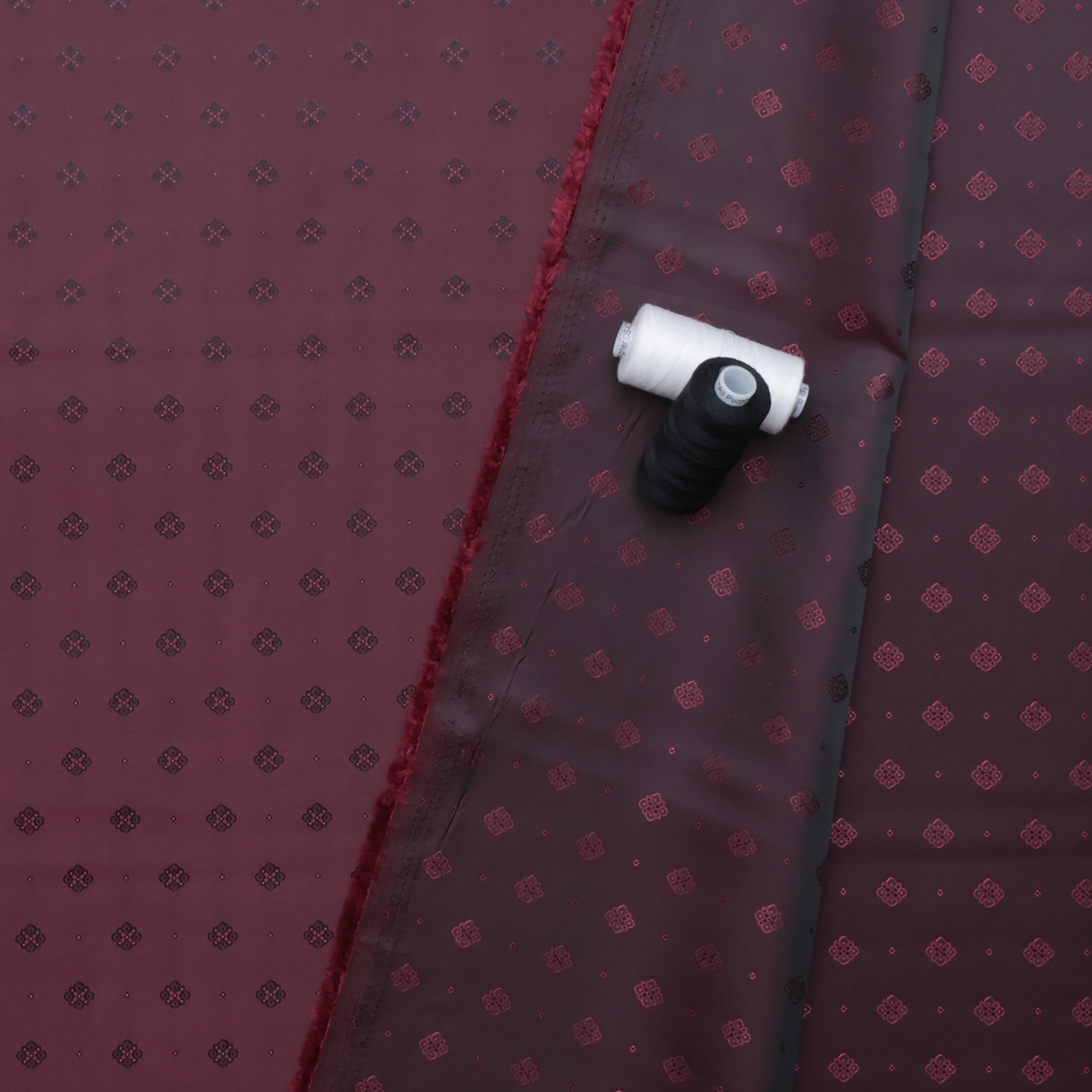 Poly Viscose - Lining - Maroon - Image 3