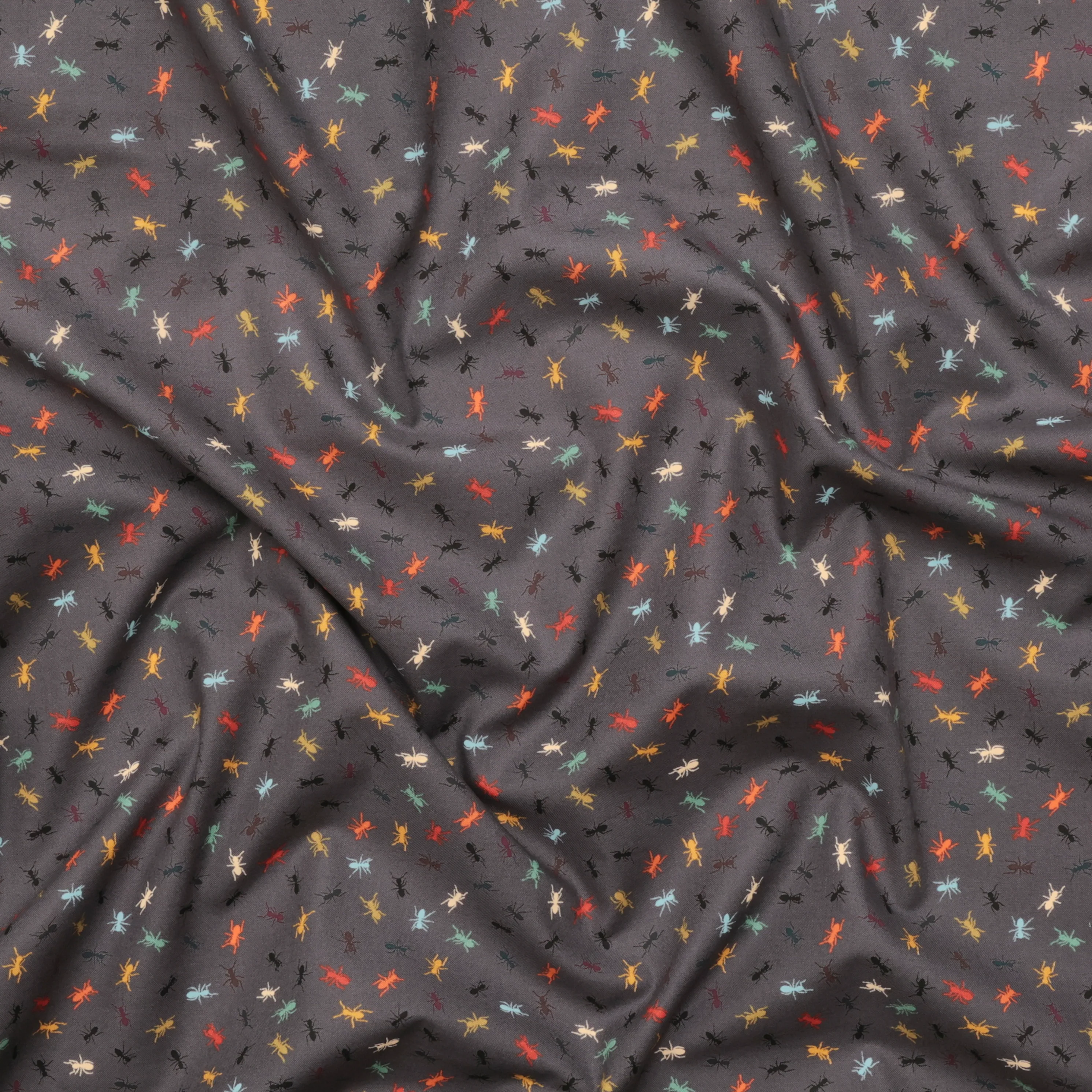Rachel Hauer - Cotton - Garden Bed - Ants - Gray - Image 2