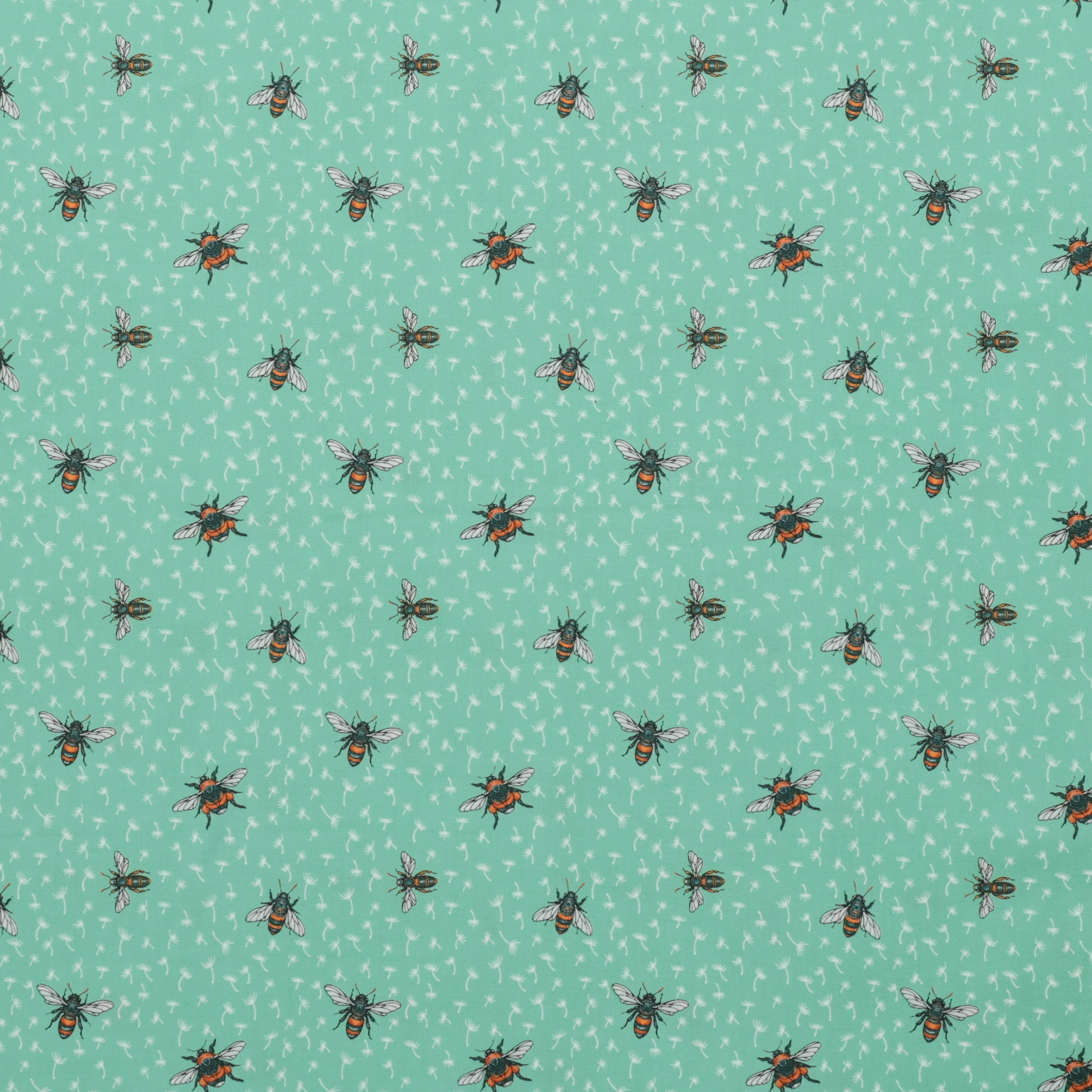 Rachel Hauer - Cotton - Garden Bed - Bees - Mint - Image 2