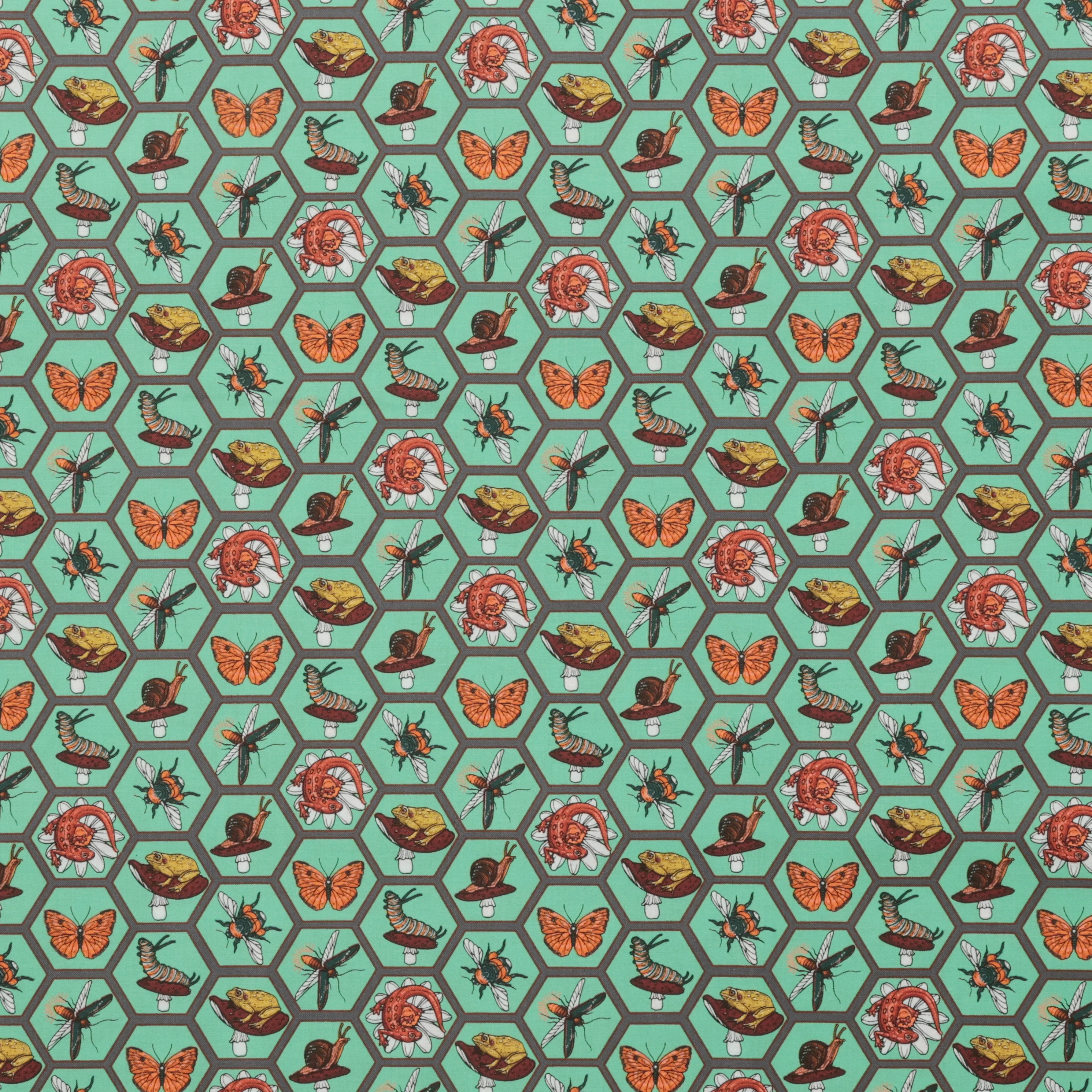 Rachel Hauer - Cotton - Garden Bed - Grid - Mint - Image 2