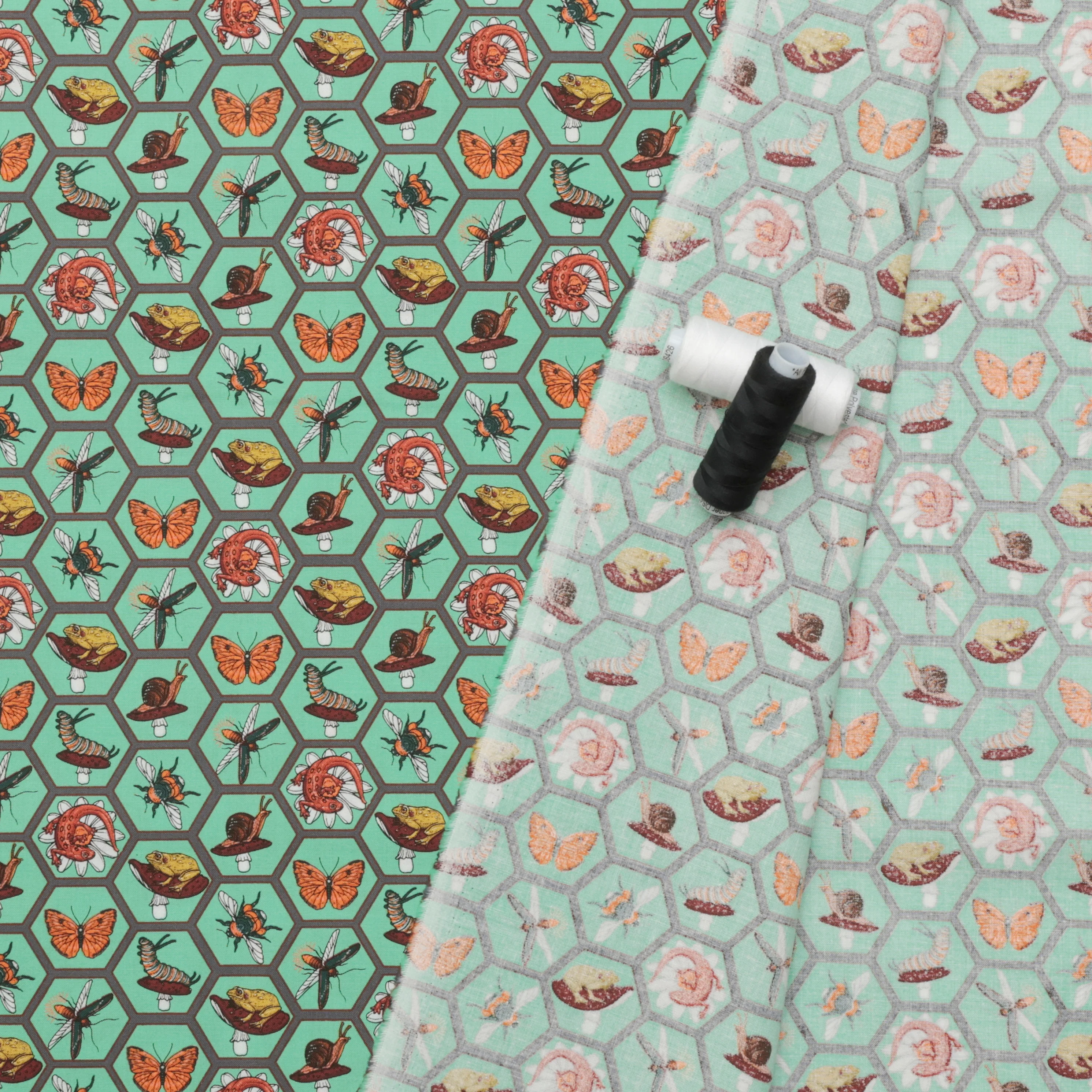 Rachel Hauer - Cotton - Garden Bed - Grid - Mint - Image 3