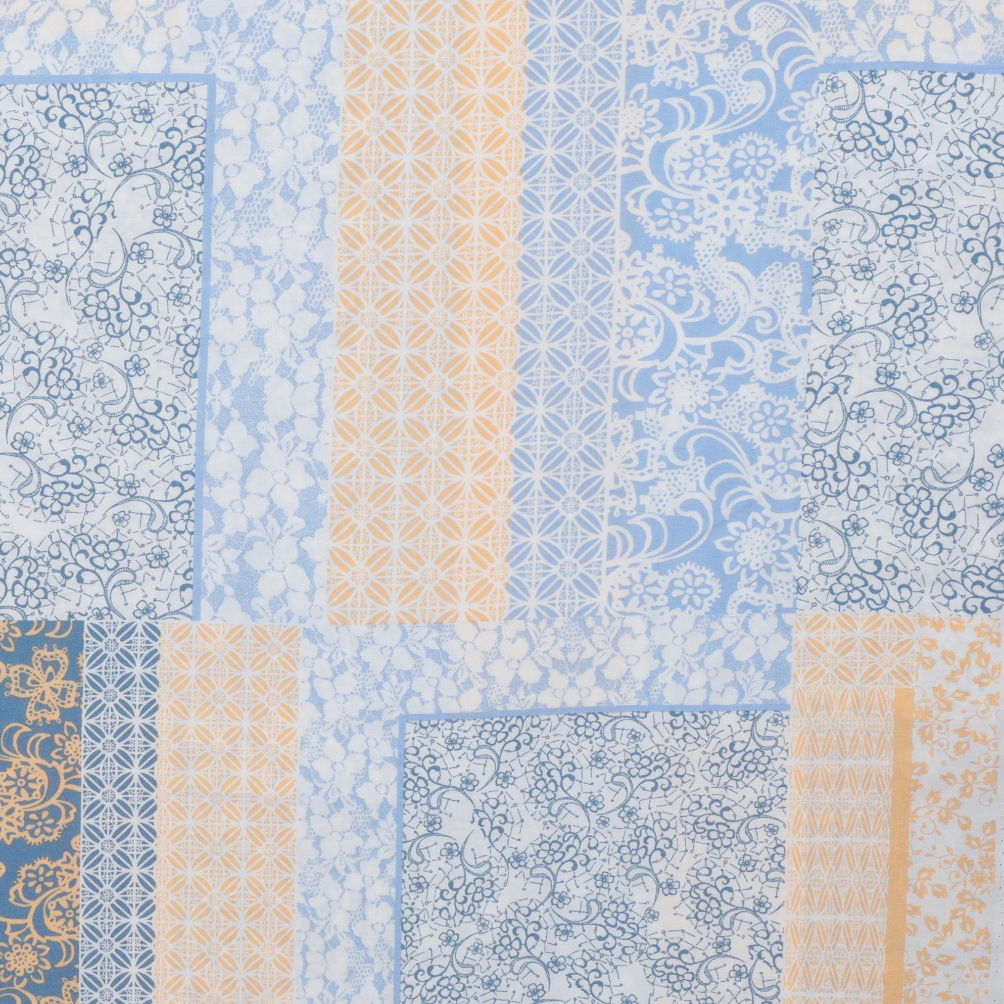 Rayon - Challis - Patchwork - White Chambray - Image 2