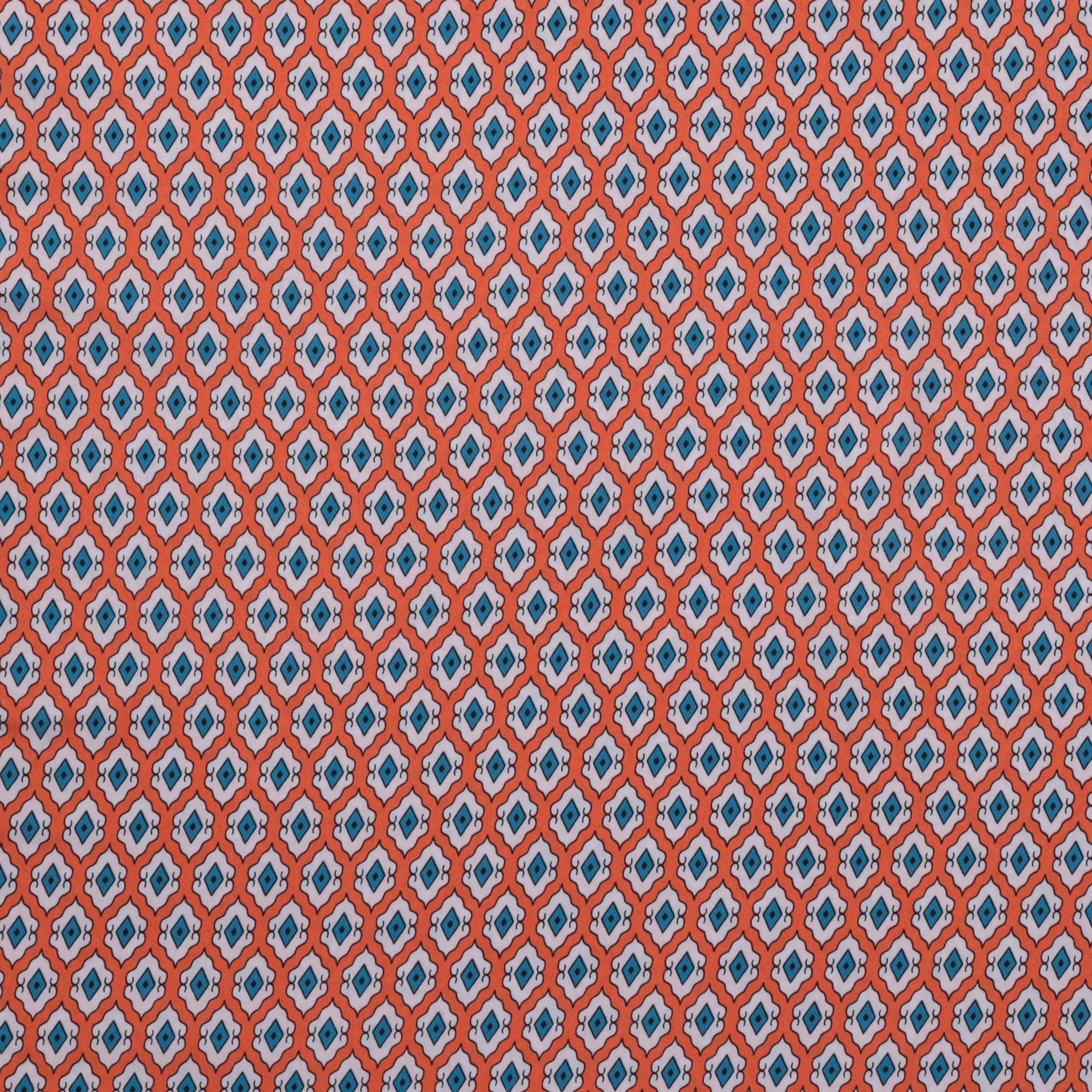 Rayon - Challis Print - Geometric - Orange - Image 2