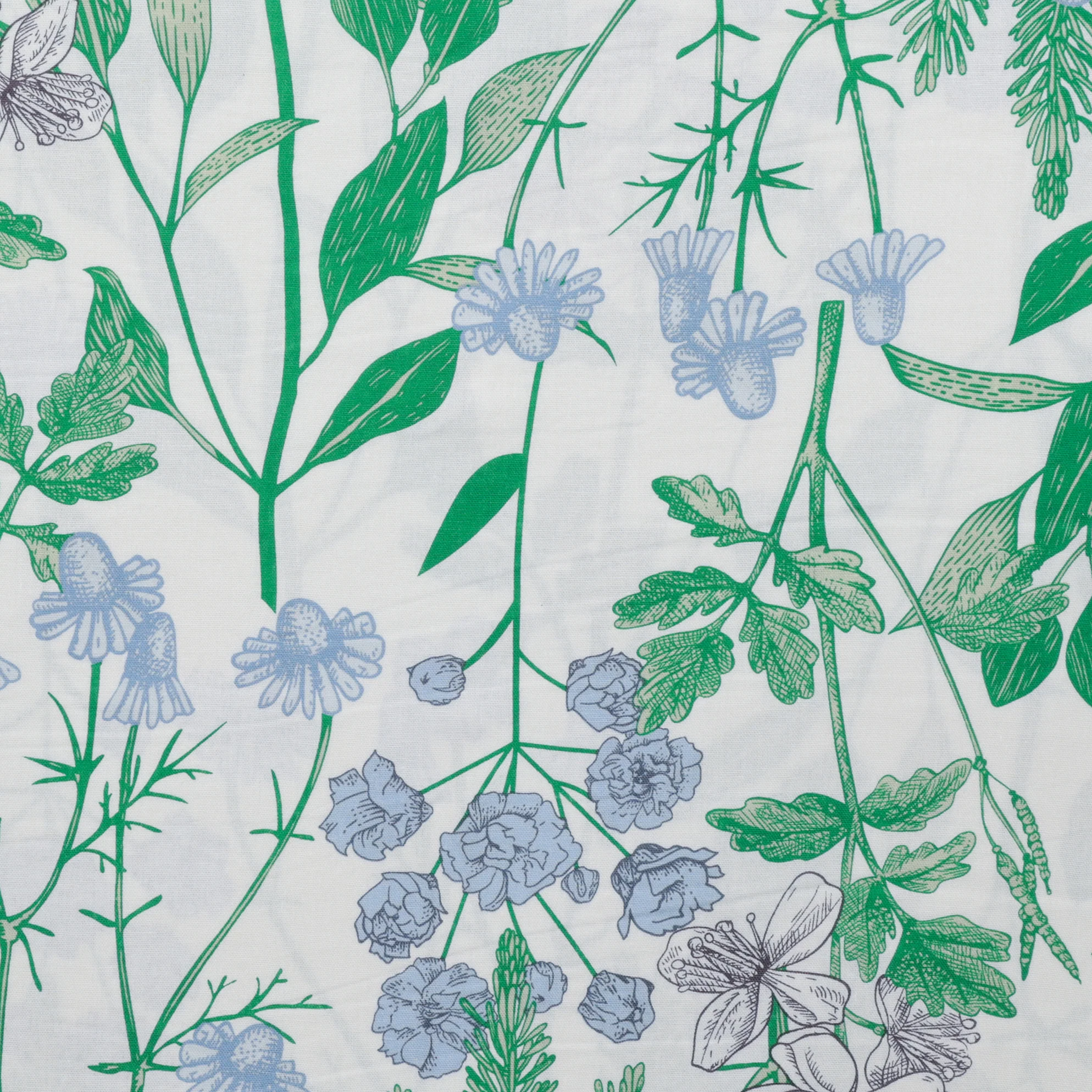 Rayon Linen - Palma Print - Off White Blue Green - Image 2