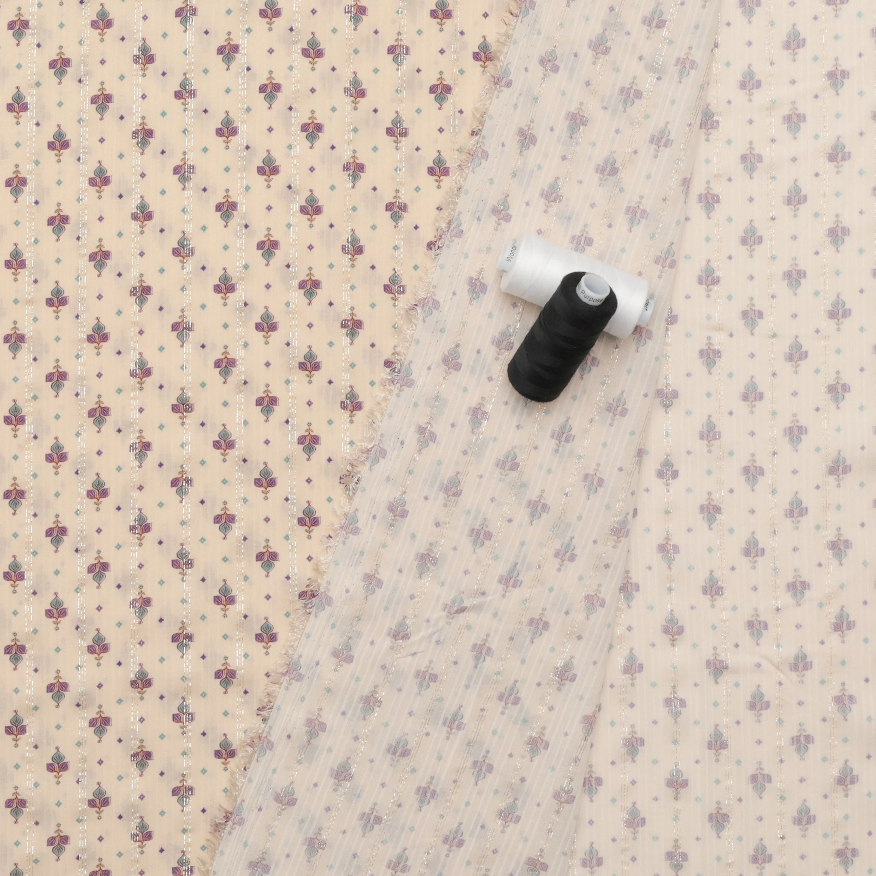 Rayon - Metallic Gauze - Beige Purple - Image 3