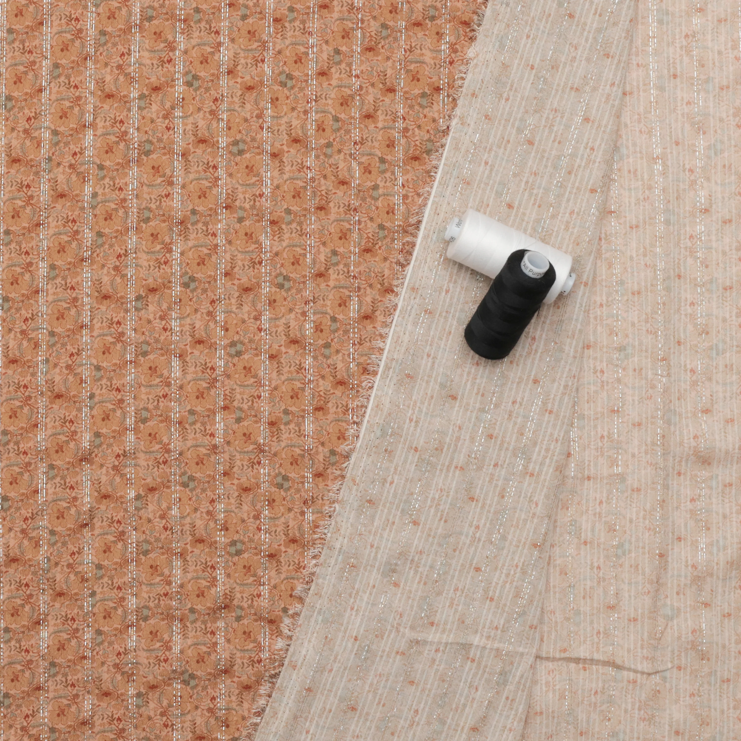 Rayon - Metallic Gauze - Ochre Rust - Image 3