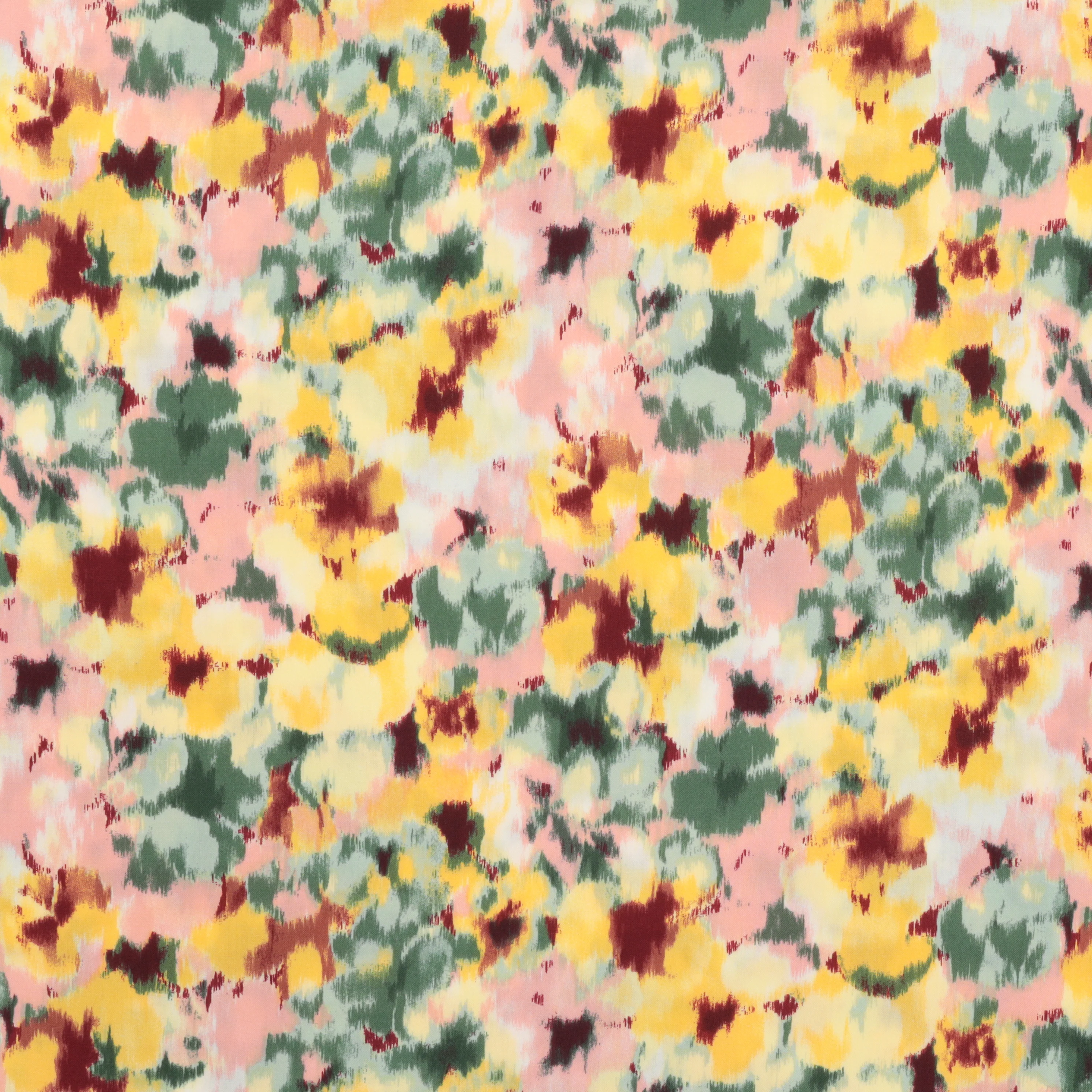 Rayon - Salerno Print - Abstract Floral - Green Yellow - Image 2