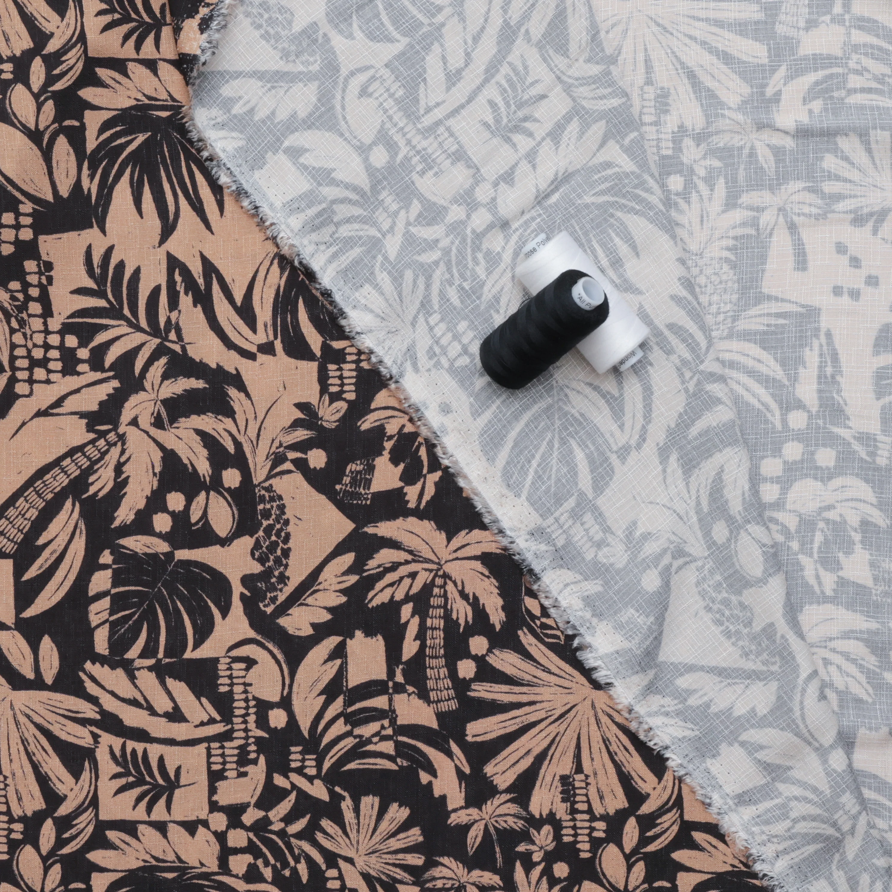 Rayon - Slub - Digital Print - Island Leaves - Assorted - Image 2