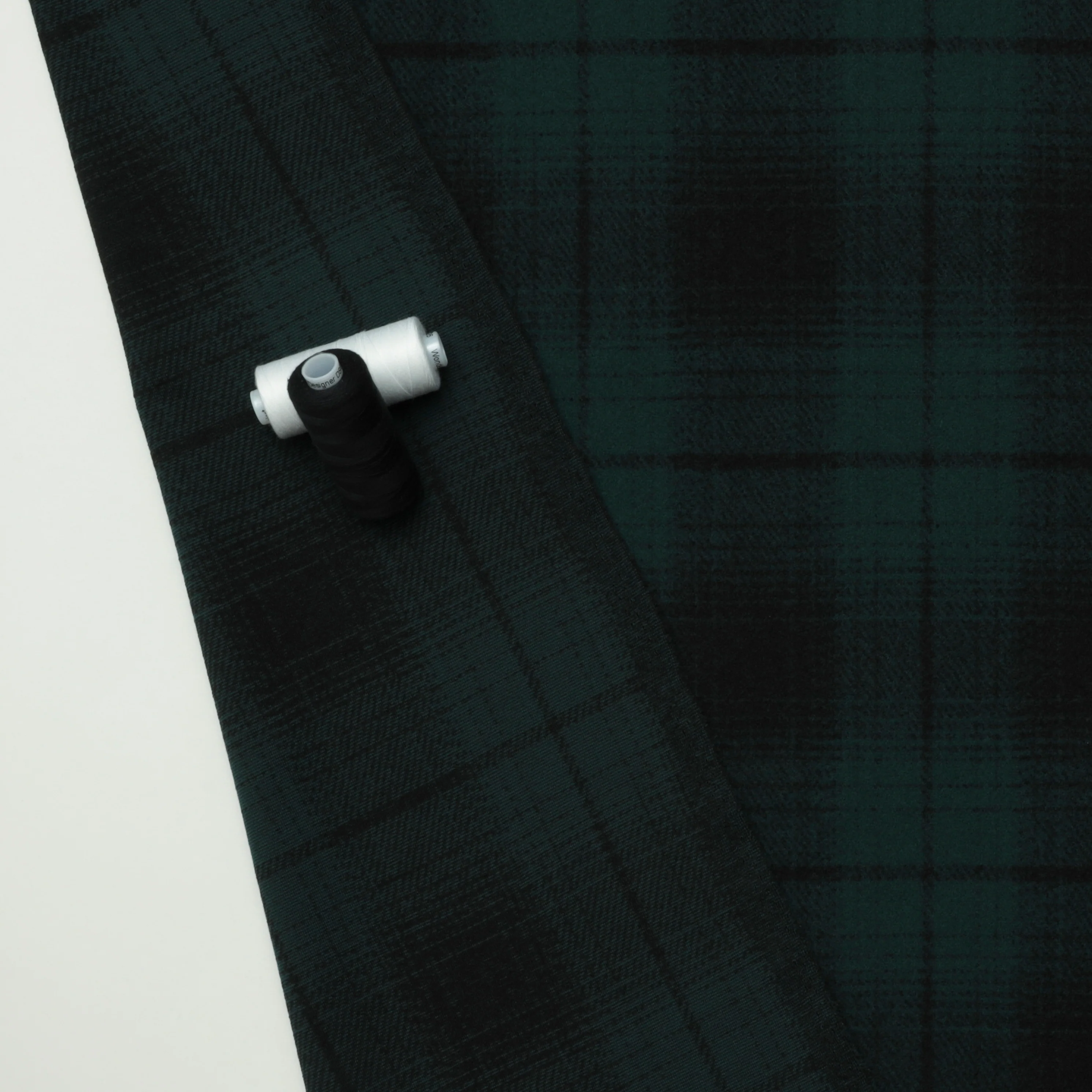 Recycled Poly - Brushed Plaid Knit - Forest - Image 3