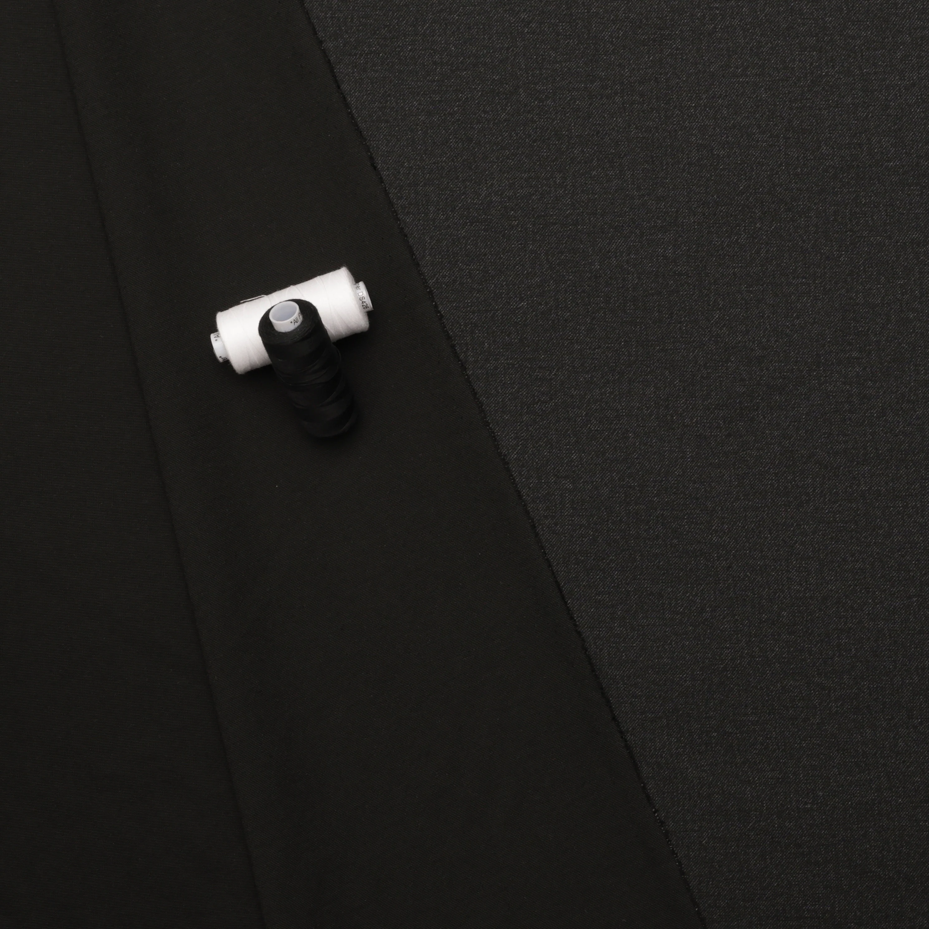 Recycled Poly - Ponte Print - Denim Look - Black - Image 3