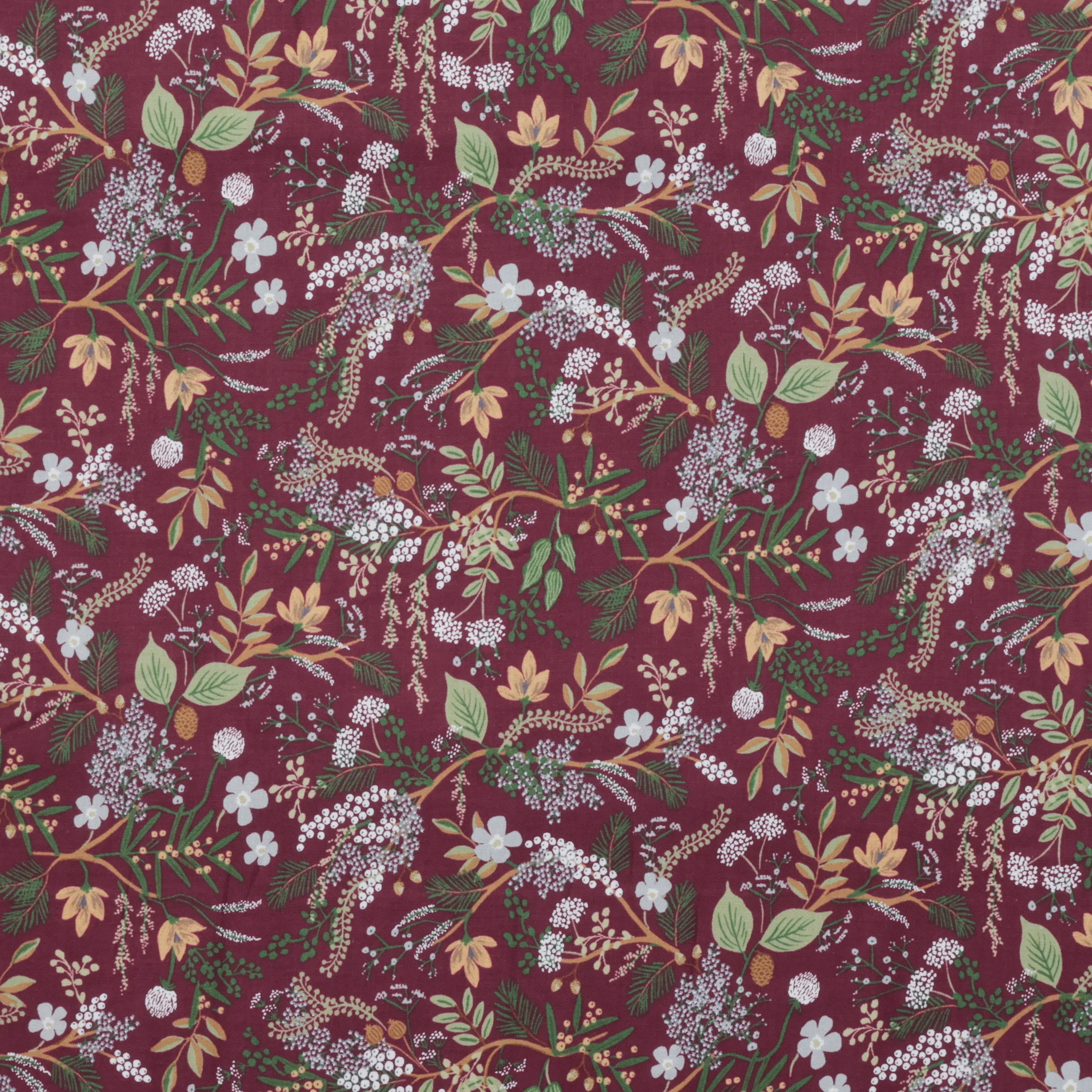 Rifle Paper Co. - Cotton - English Rose - Juniper Forest - Burgundy - Image 2