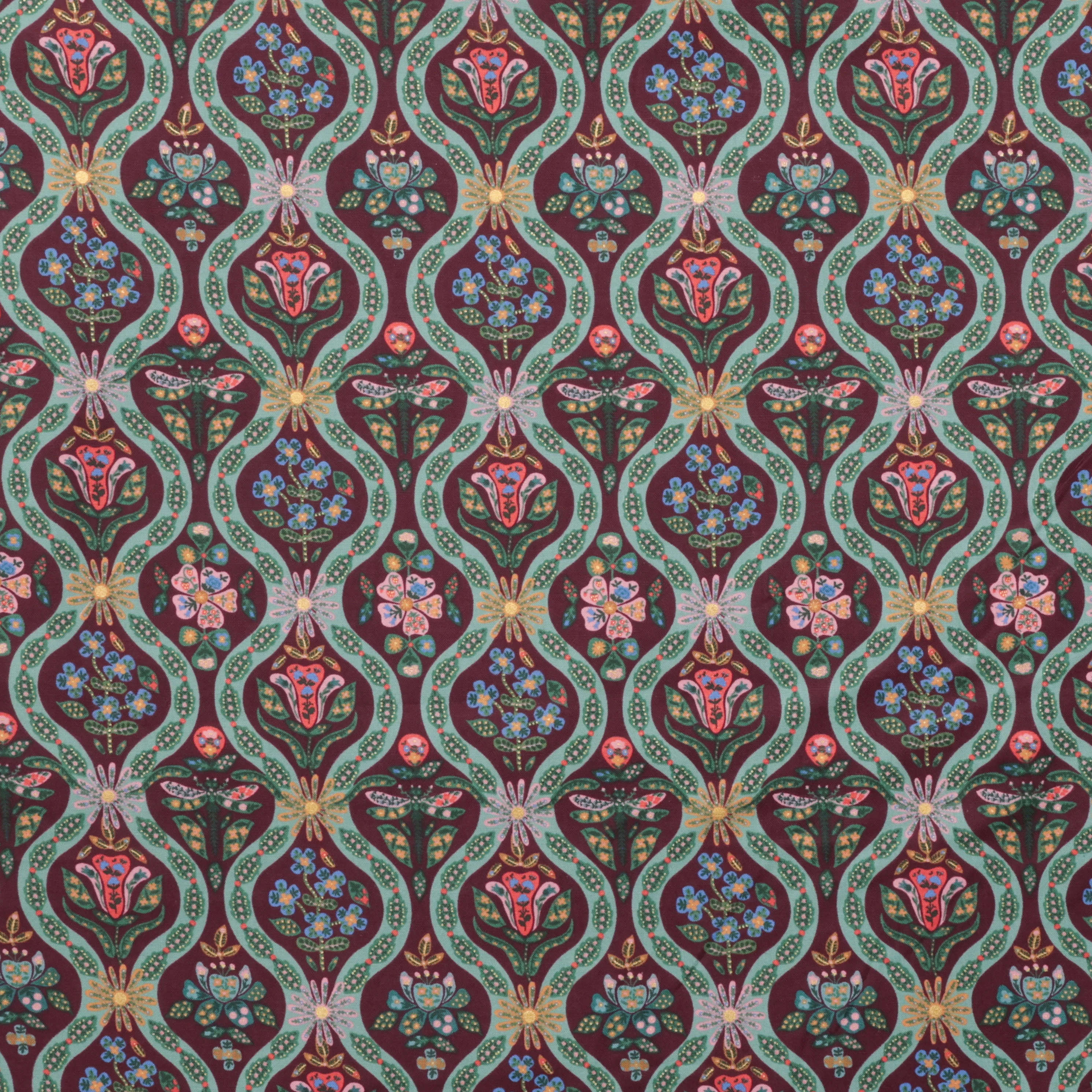 Rifle Paper Co. - Cotton - English Rose - Poise - Burgundy - Image 2