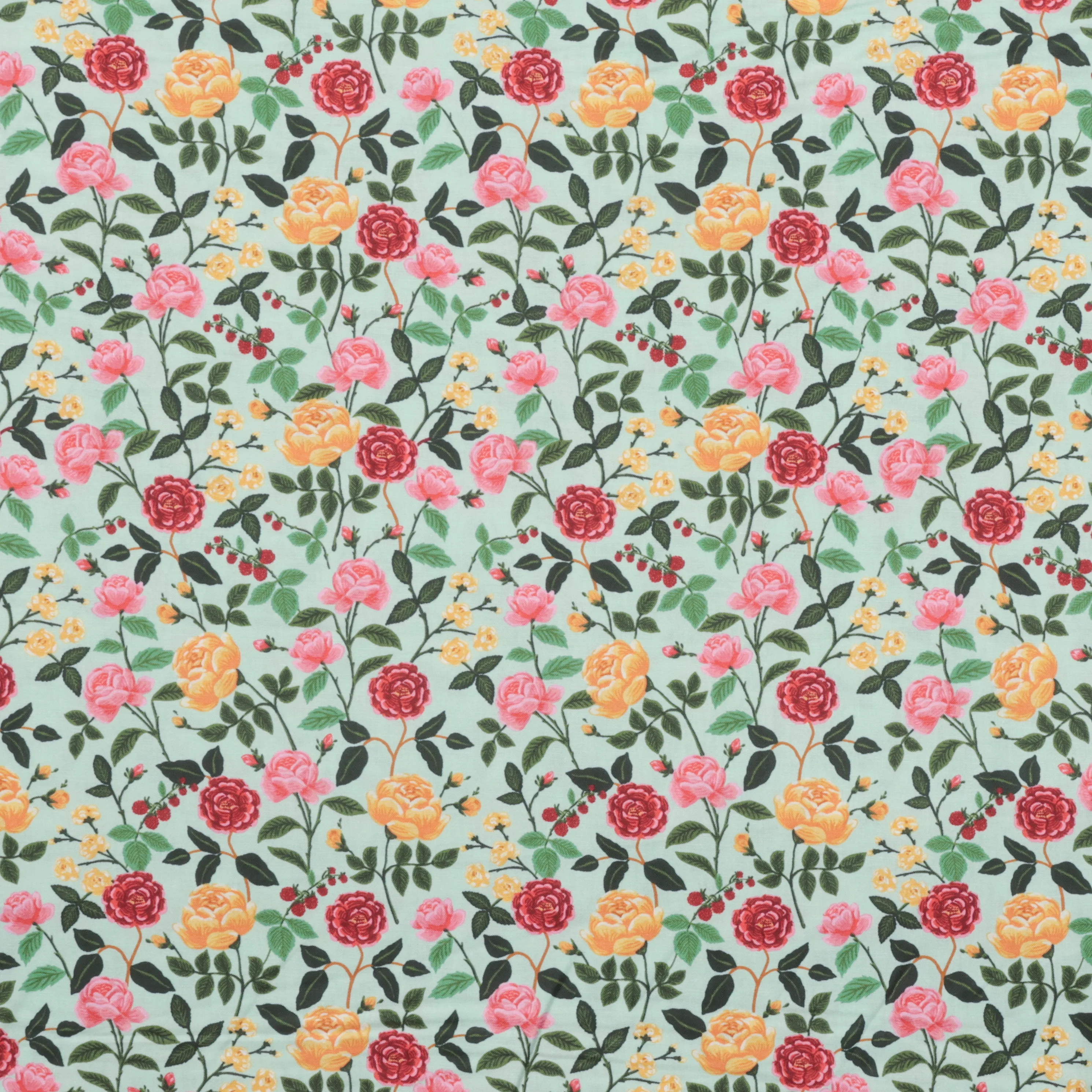 Rifle Paper Co. - Cotton - English Rose - Roses - Mint - Image 2