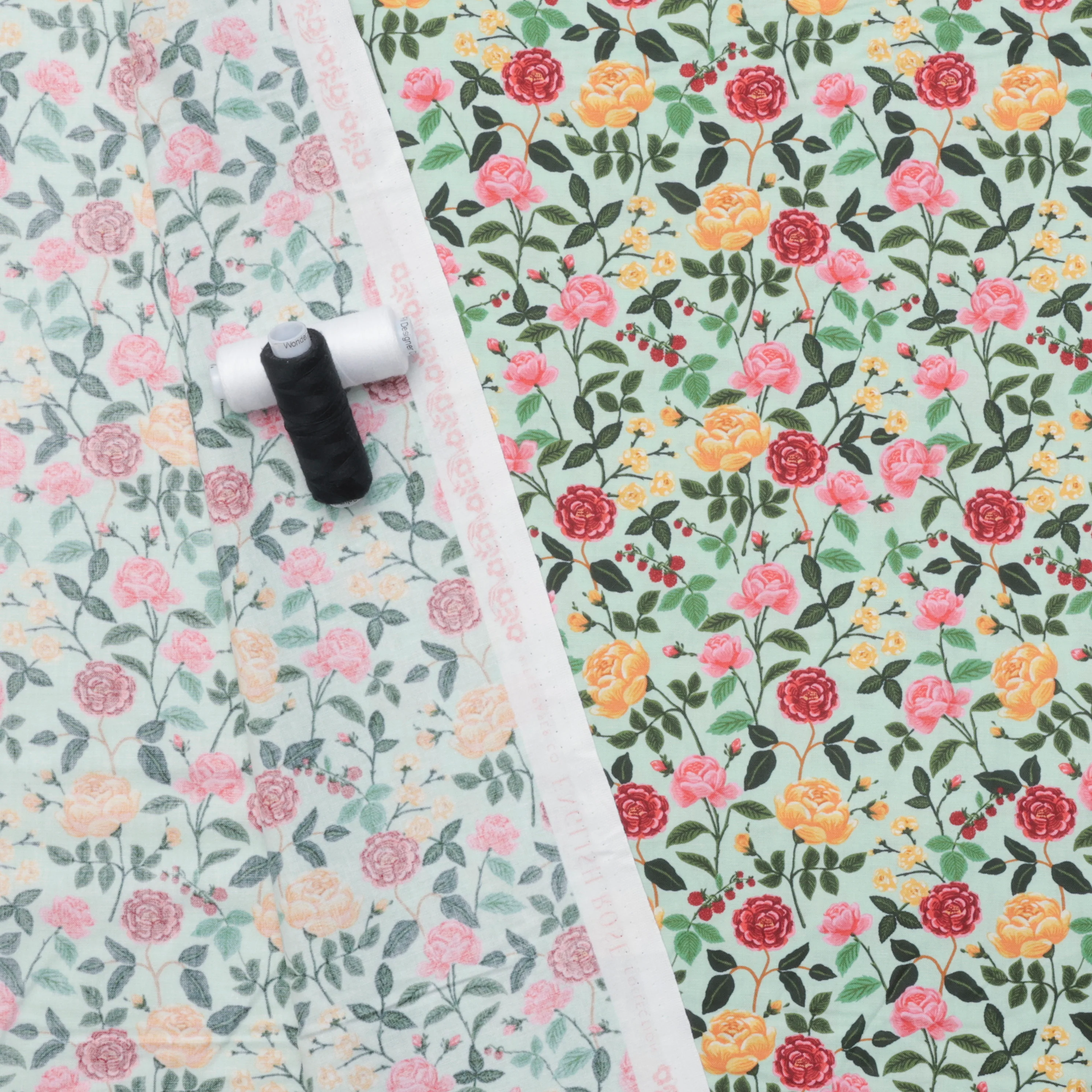 Rifle Paper Co. - Cotton - English Rose - Roses - Mint - Image 3