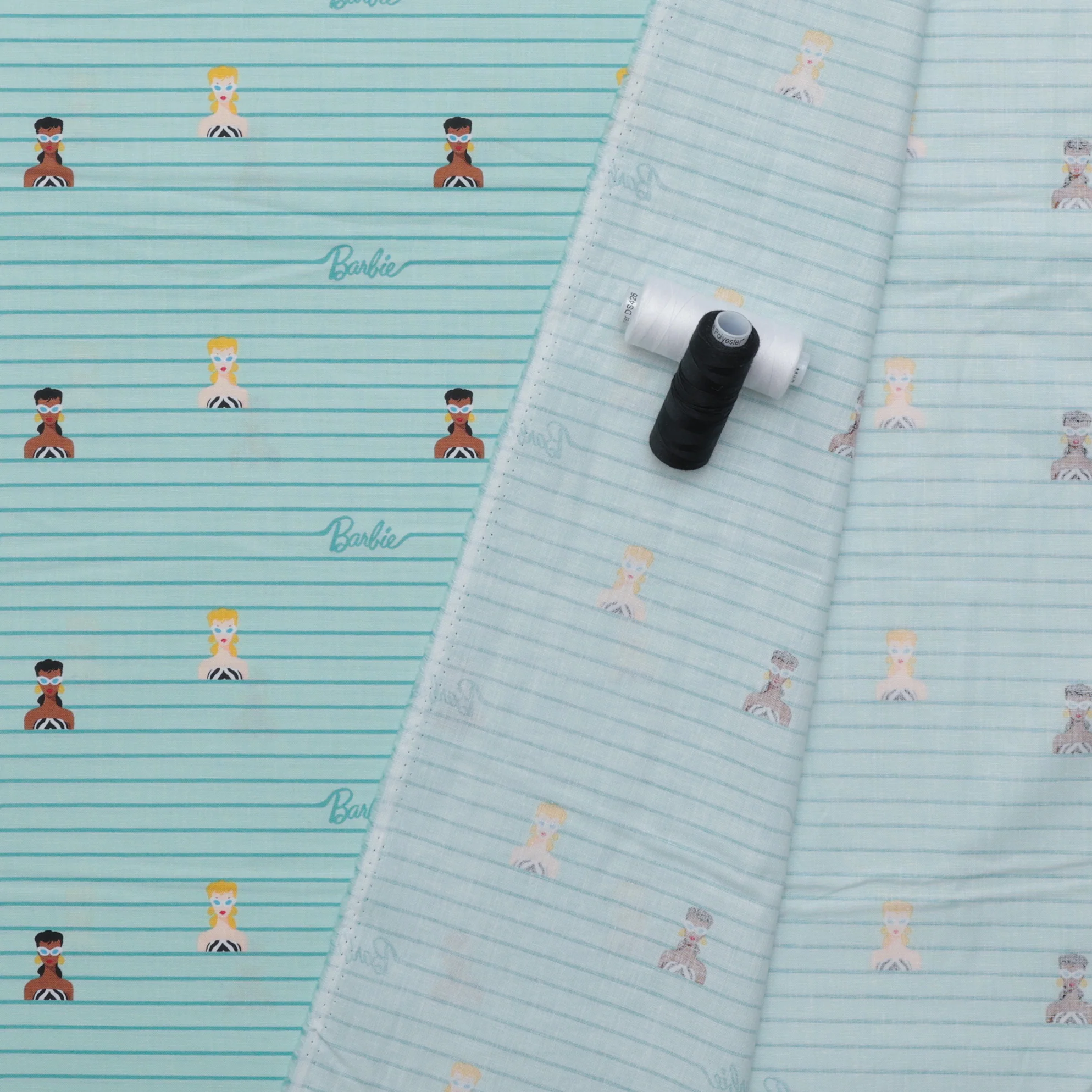 Riley Blake - Cotton - Barbie World - Stripe - Powder - Image 3