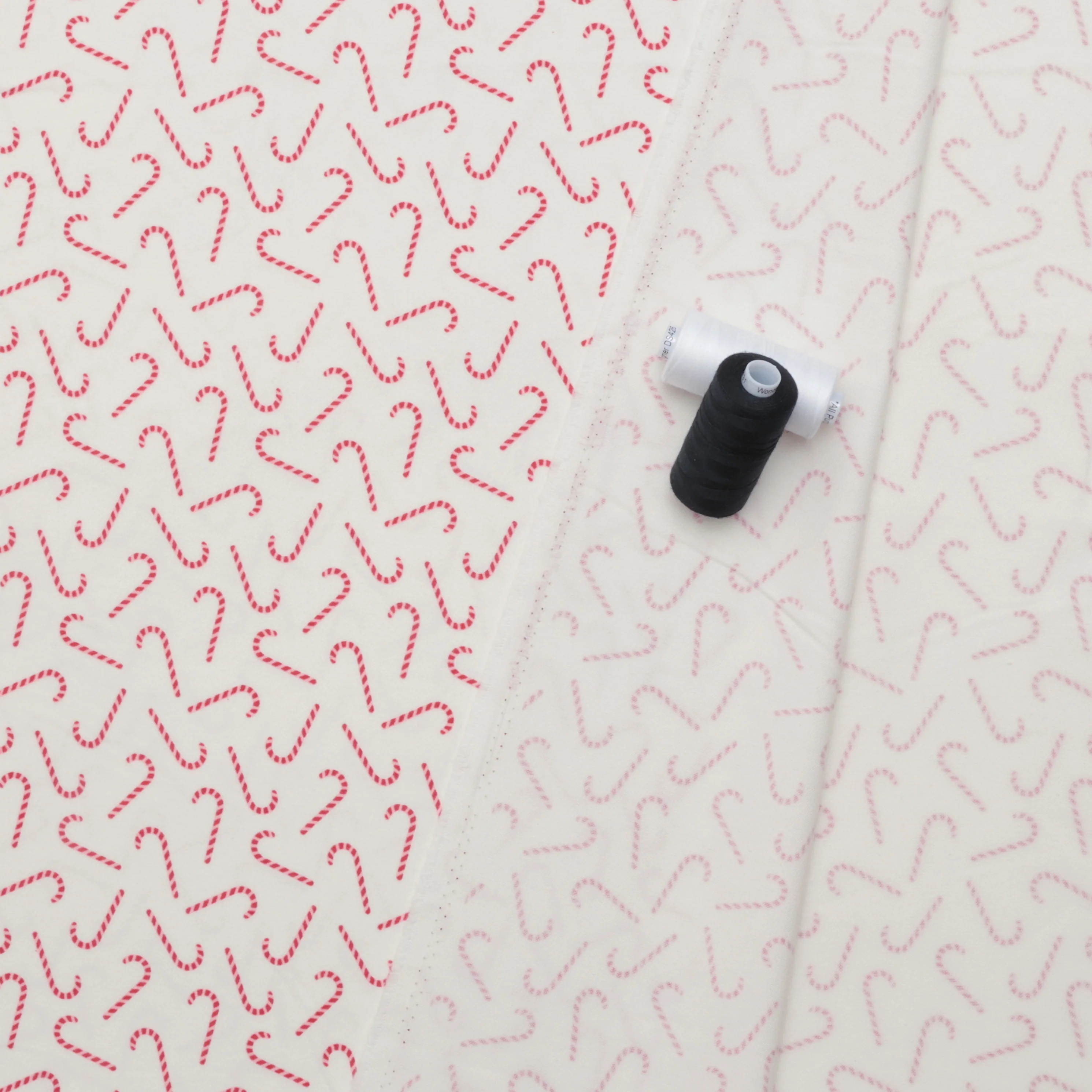 Riley Blake -  Flannel - Designer - Candy Canes - Cream - Image 3