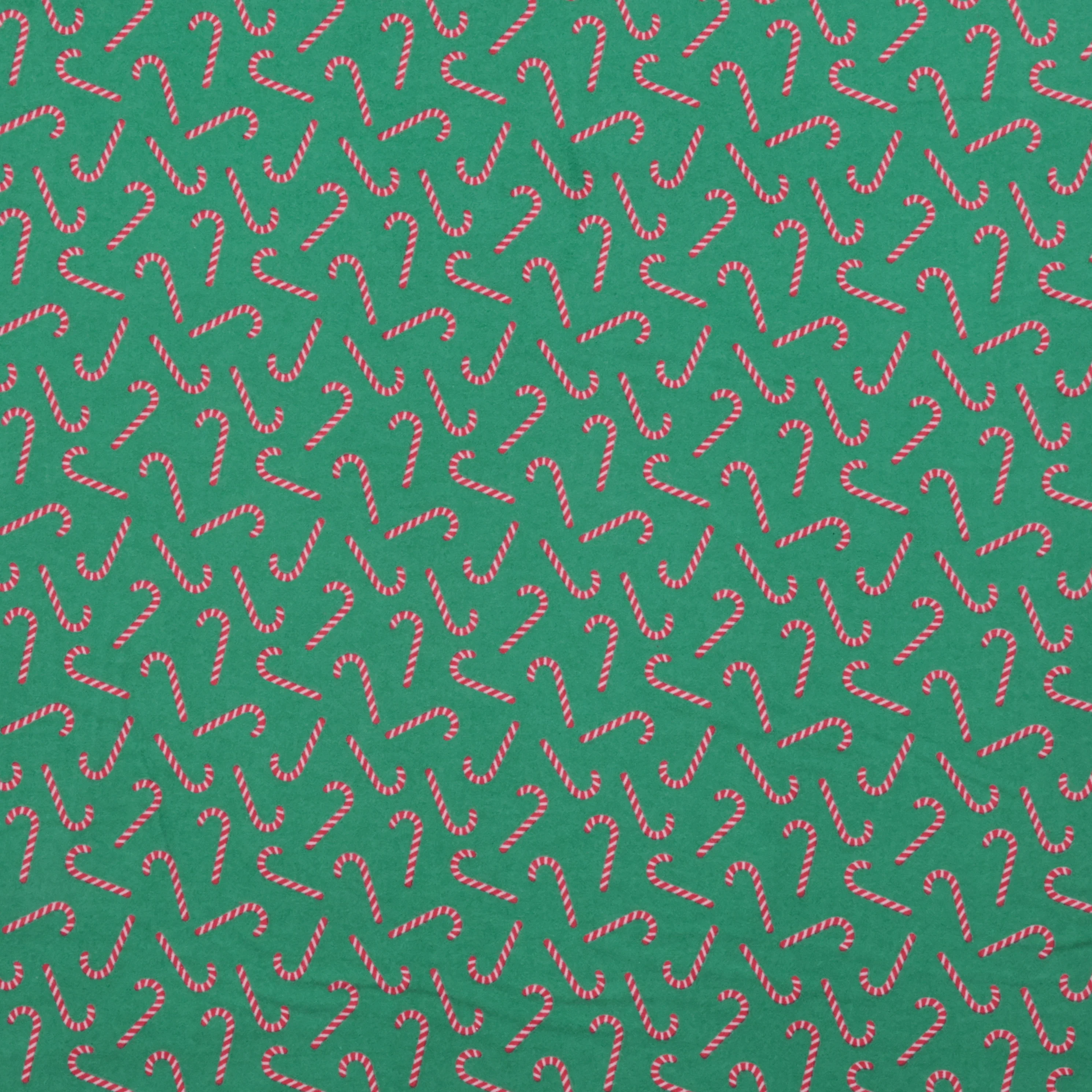 Riley Blake -  Flannel - Designer - Candy Canes - Green - Image 2