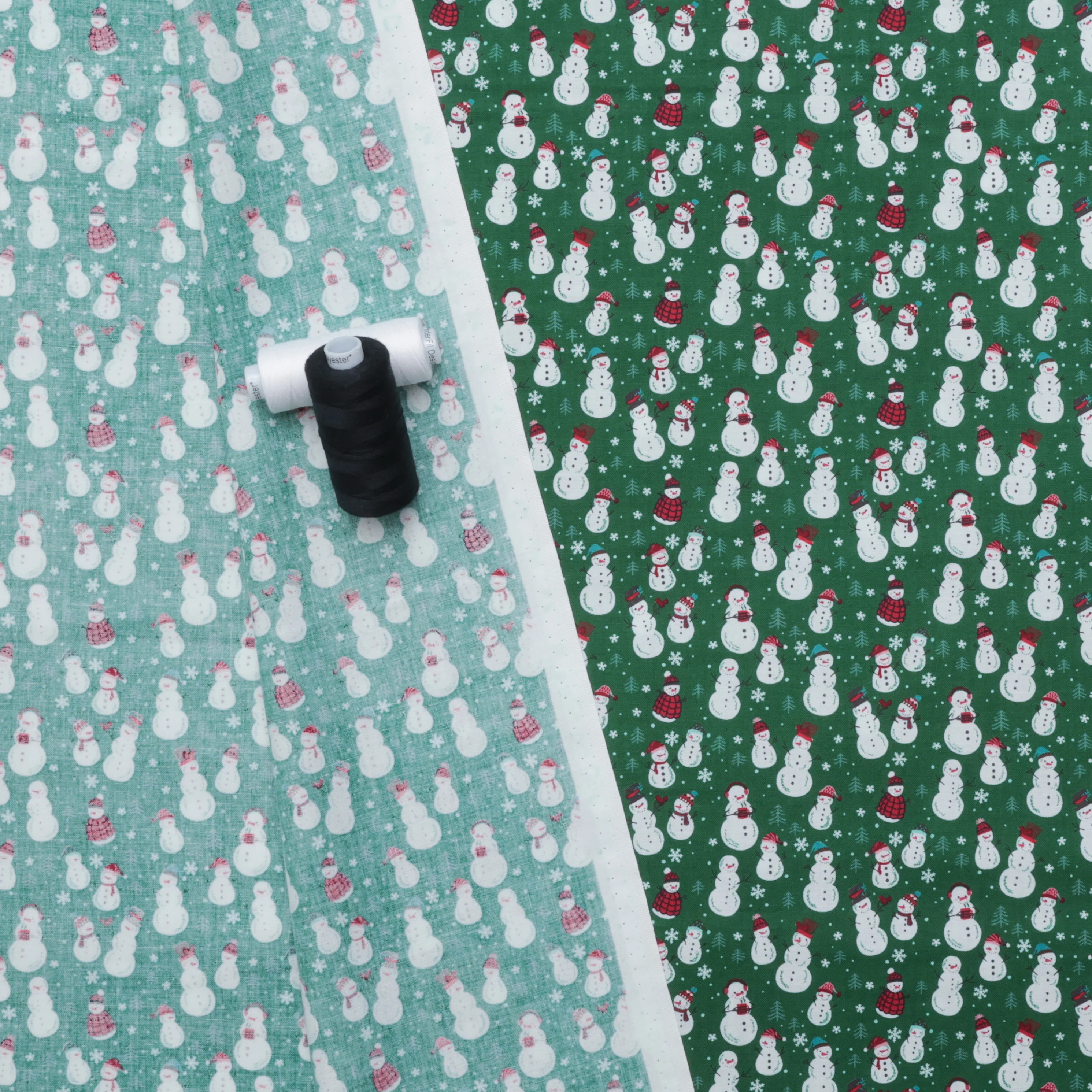 RJR Fabrics - Cotton -  Snow Day Fun - Snowmen Fun - Green - Image 3