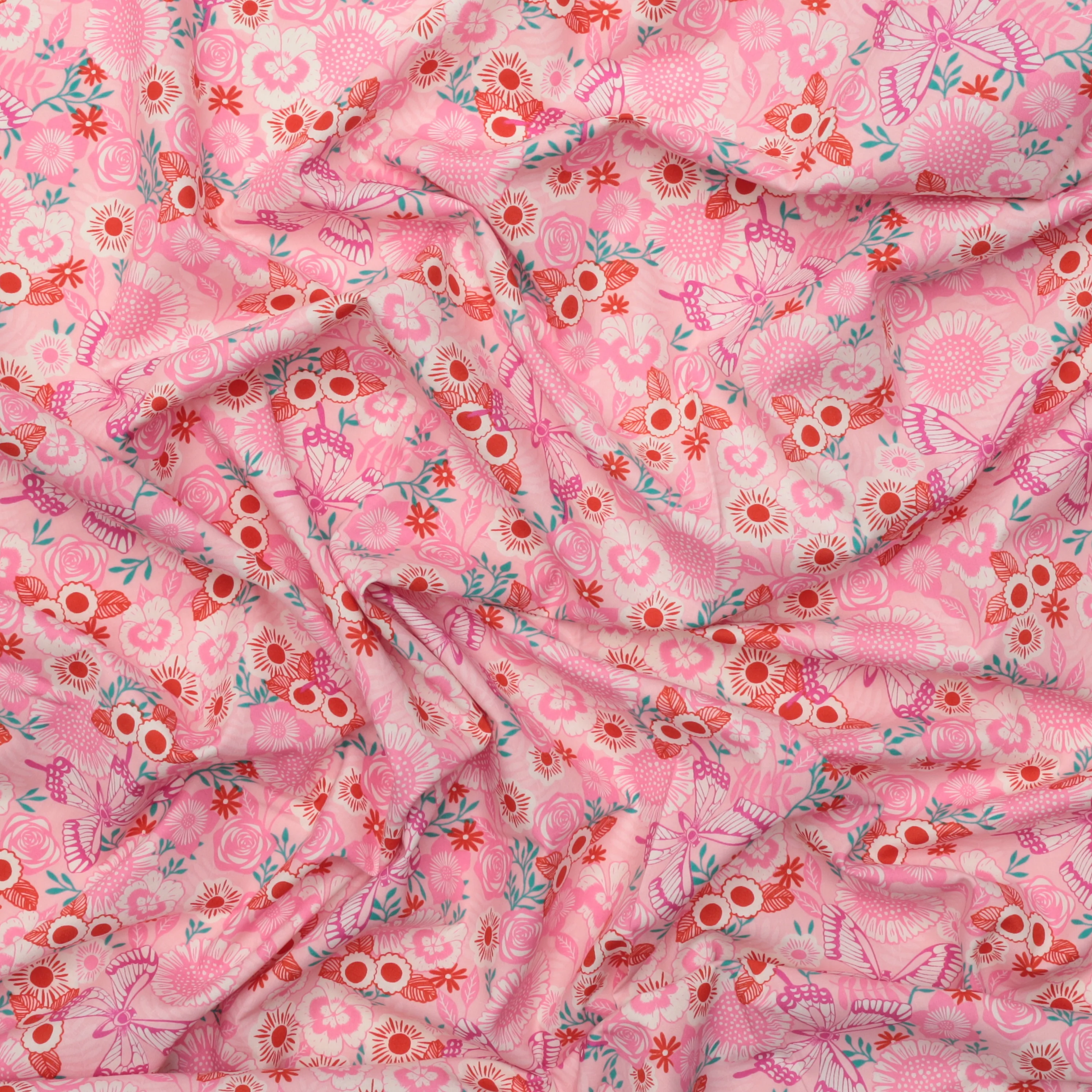 Ruby Star - Cotton - Backyard - Butterfly - Rosy
