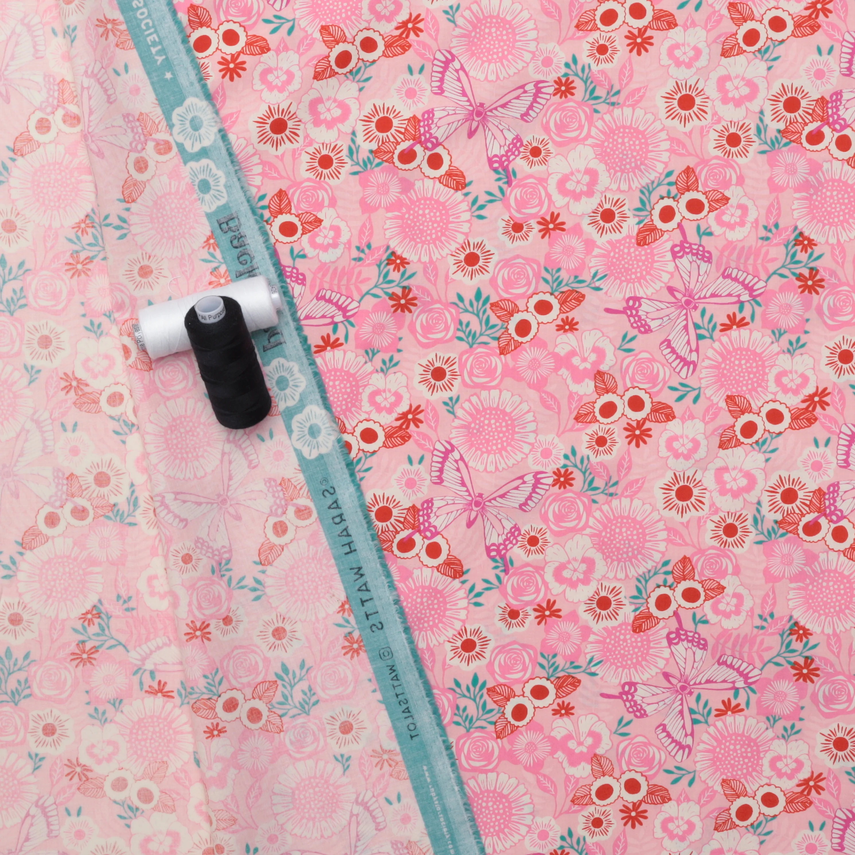 Ruby Star - Cotton - Backyard - Butterfly - Rosy - Image 3