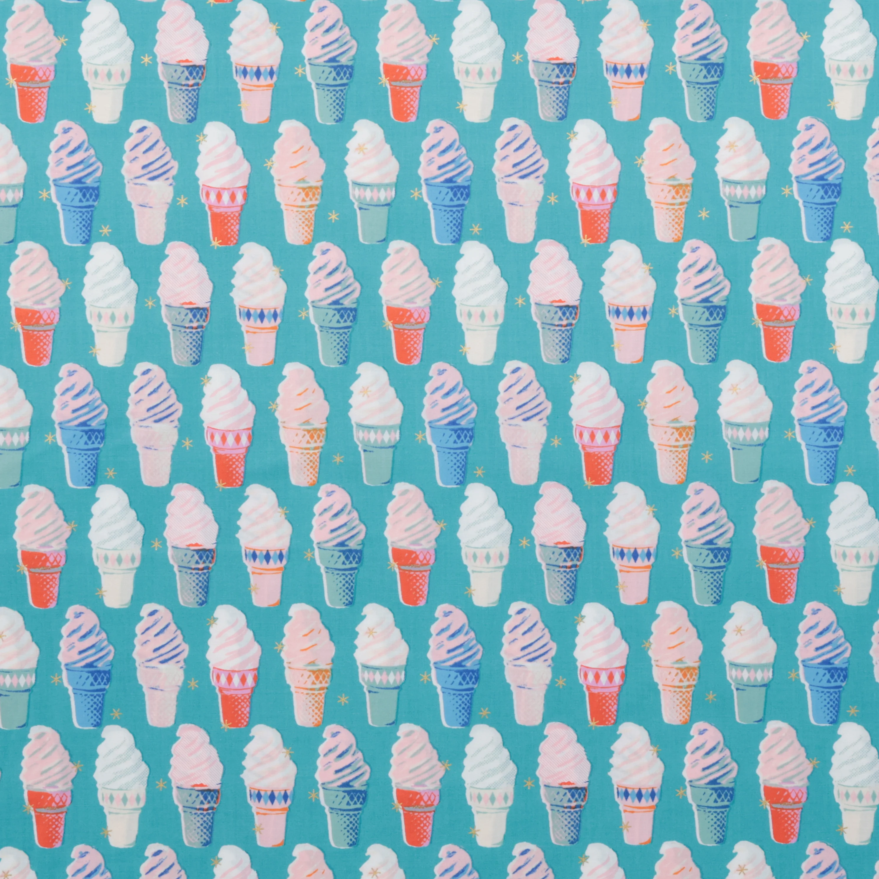 Ruby Star - Cotton - Best Day Ever - Ice Cream - Dark Turquoise - Image 2