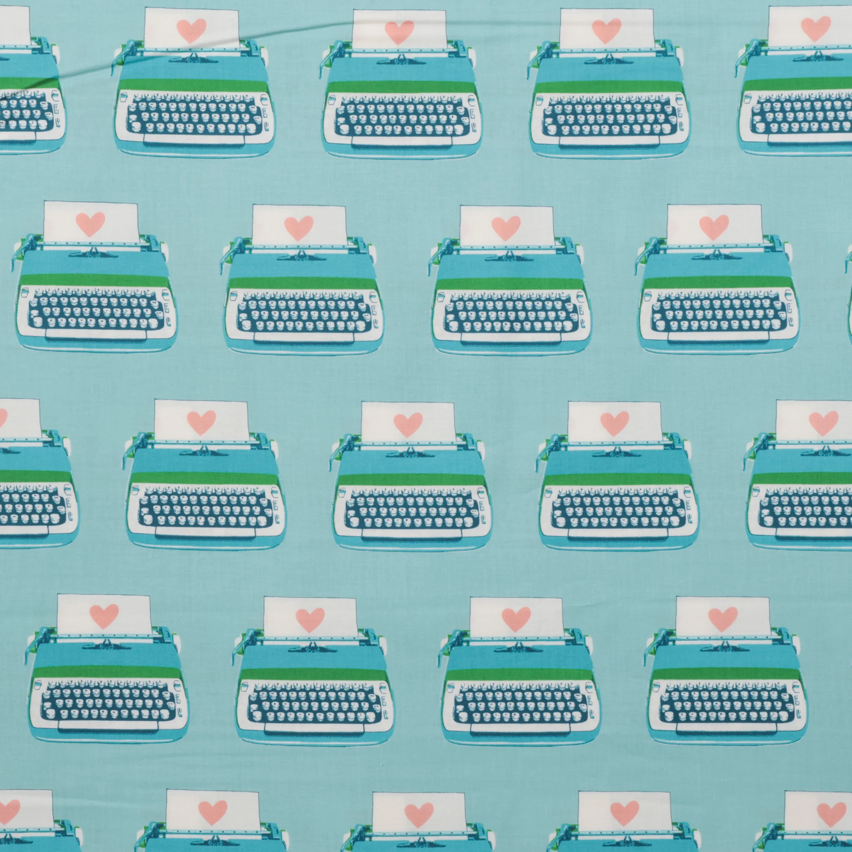 Ruby Star - Cotton - Best Day Ever - Typewriters - Turquoise - Image 2