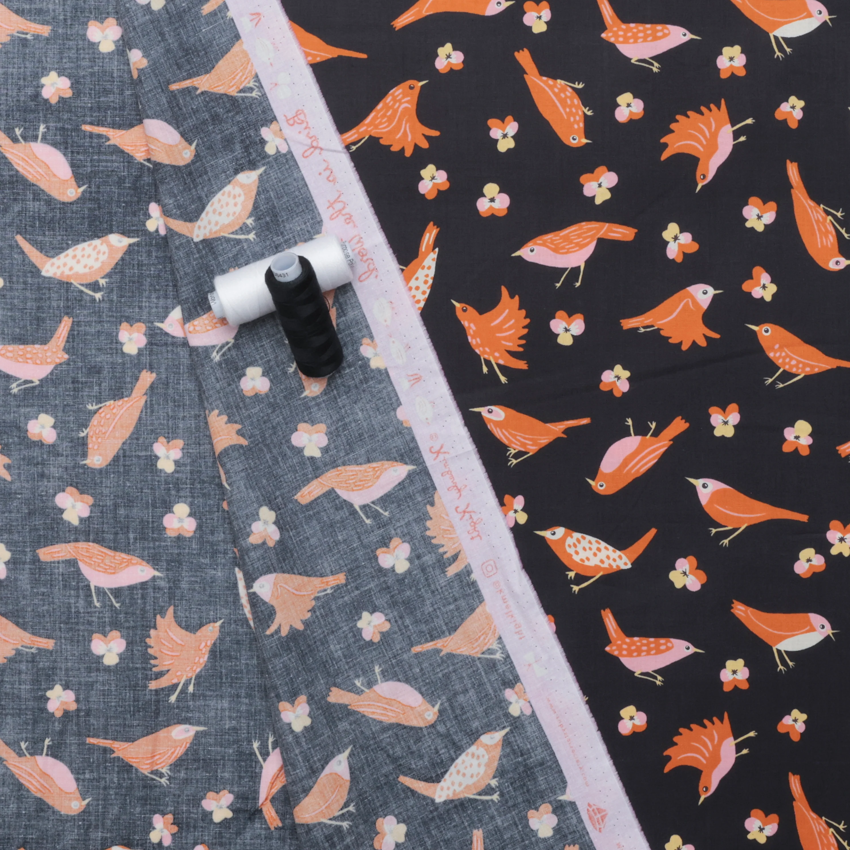 Ruby Star - Cotton - Bird Is The Word - Migration - Soft Black - Image 3