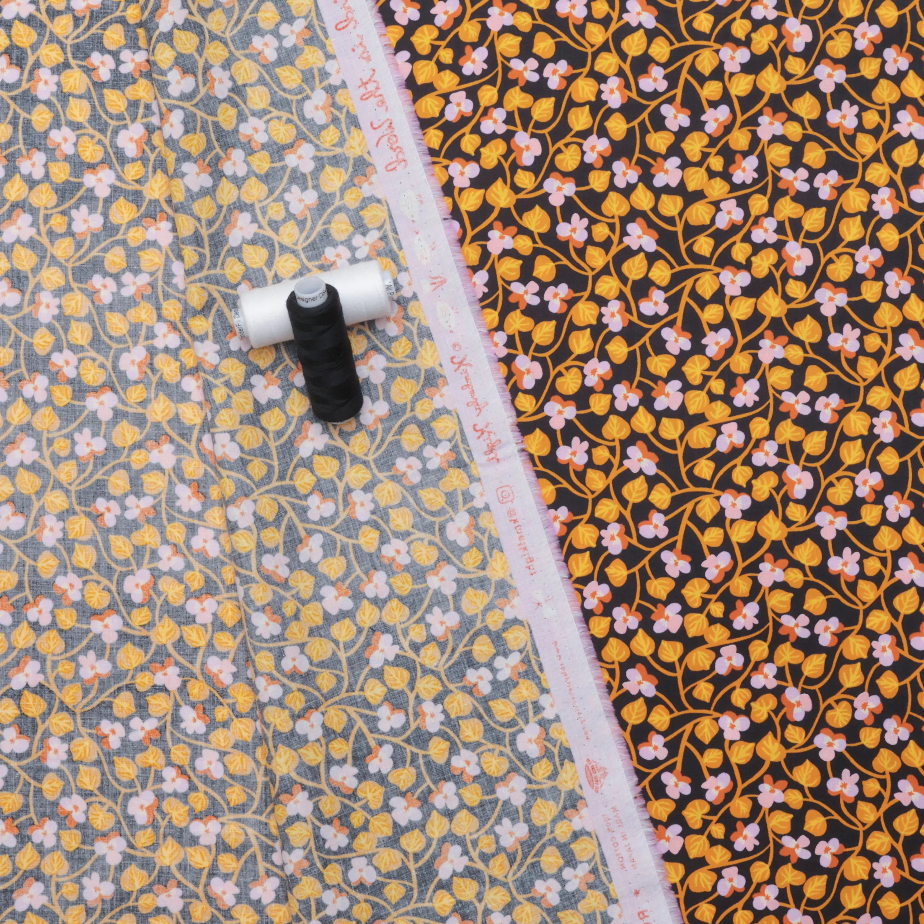 Ruby Star - Cotton - Bird Is The Word - Pansy - Soft Black - Image 3