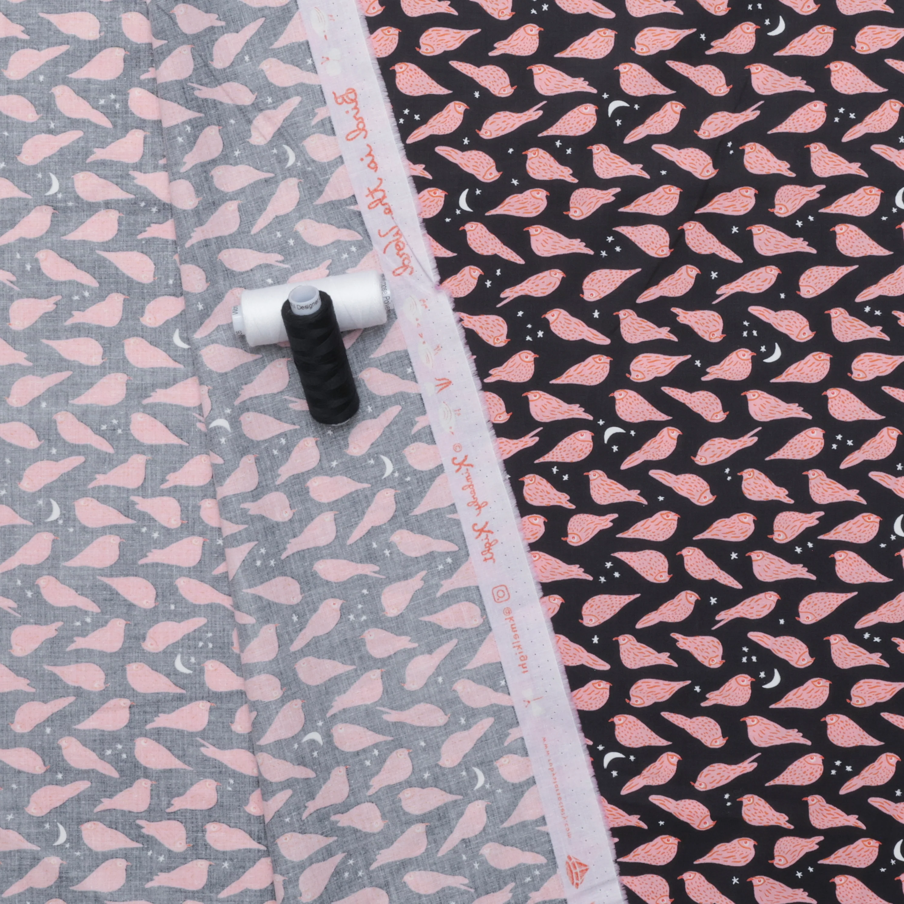 Ruby Star - Cotton - Bird Is The Word - Whippoorwill - Soft Black - Image 3