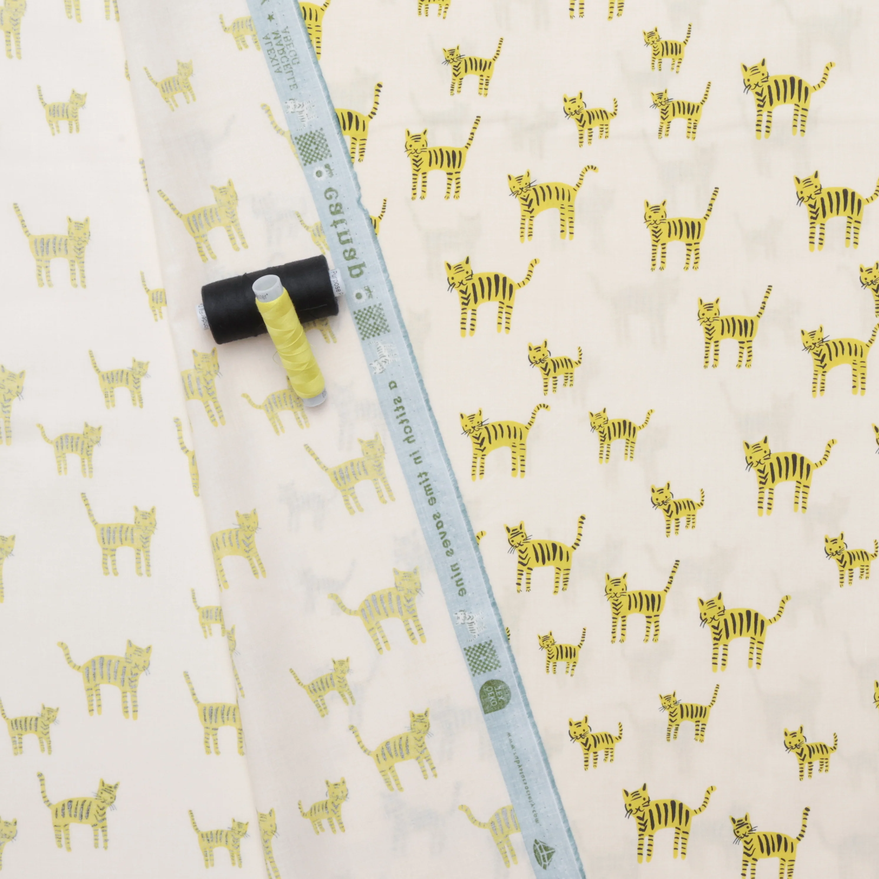 Ruby Star - Cotton - Catnap - Tiger Stripes - Citron - Image 3