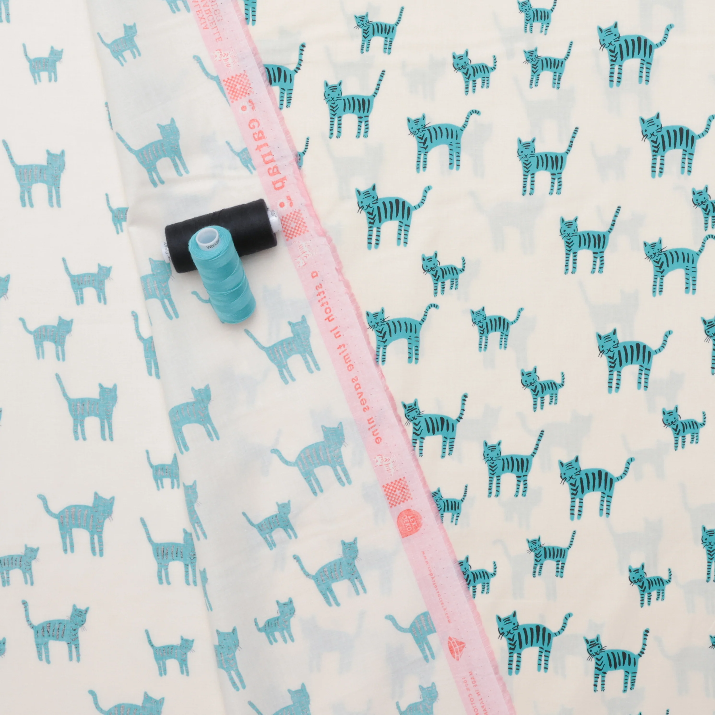 Ruby Star - Cotton - Catnap - Tiger Stripes - Turquoise - Image 3