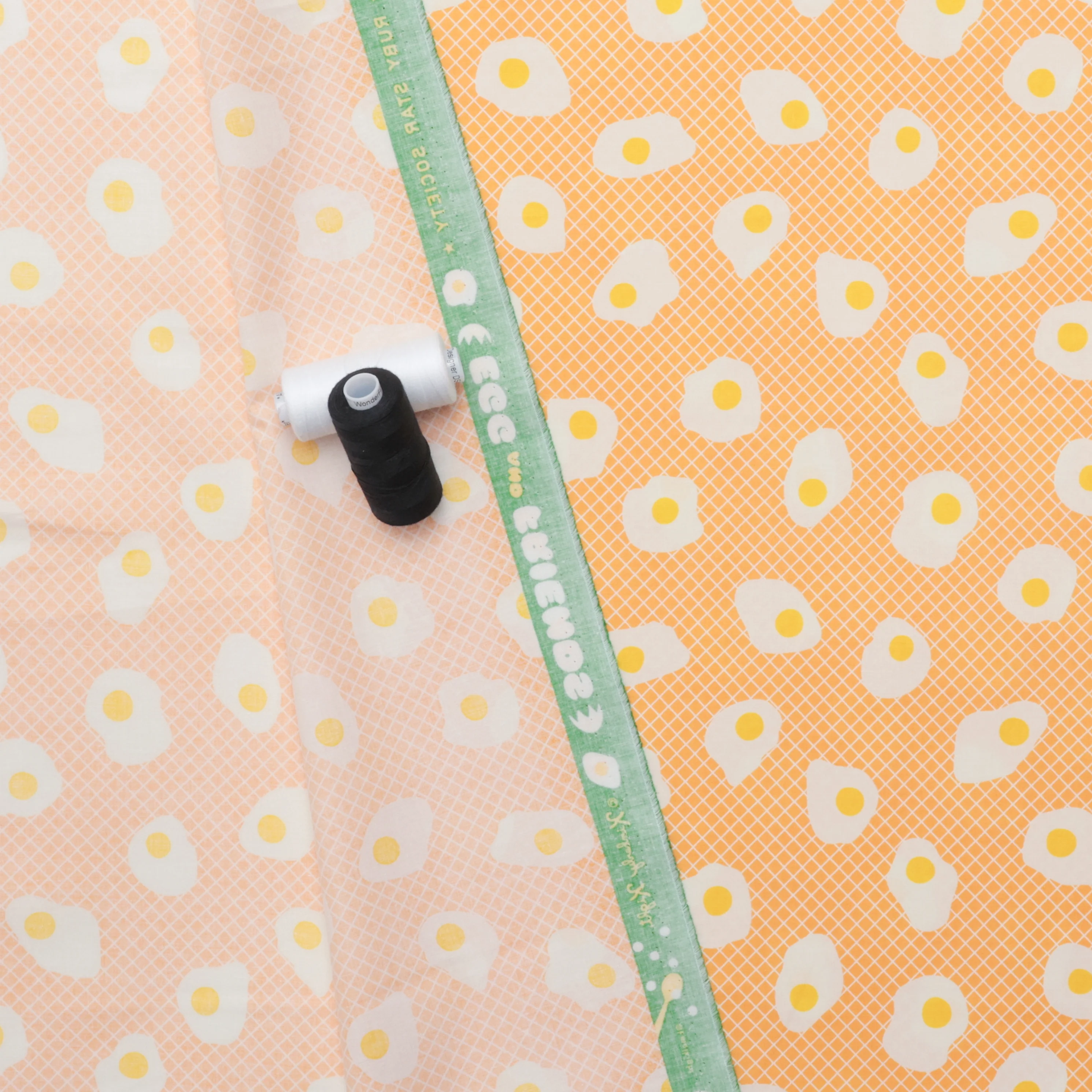 Ruby Star - Cotton - Egg And Friends - Fried Eggs - Cantaloupe - Image 3