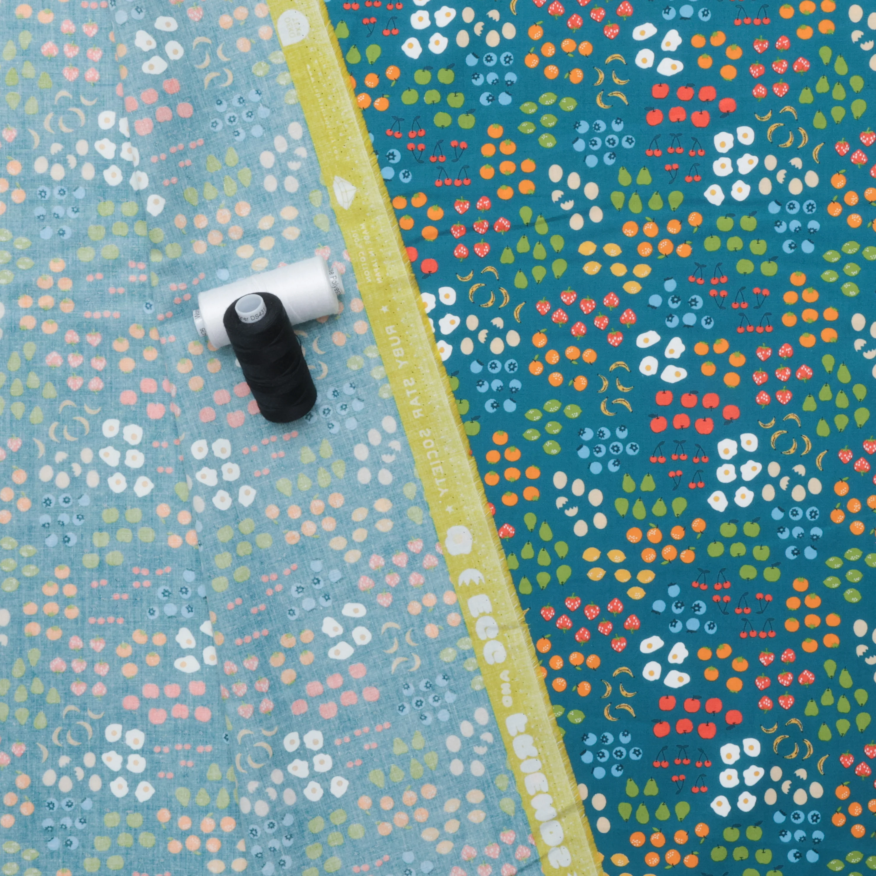 Ruby Star - Cotton - Egg And Friends - Froot - Teal - Image 3