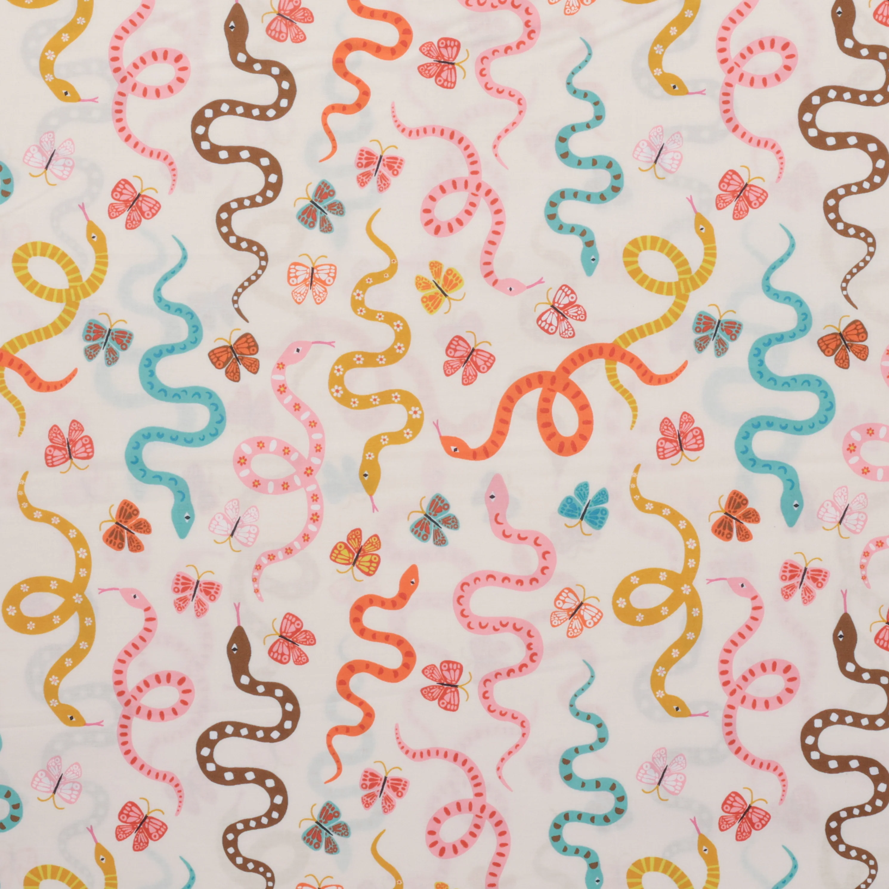 Ruby Star - Cotton - Ooh Lucky Lucky - Garden Snake - Natural - Image 2