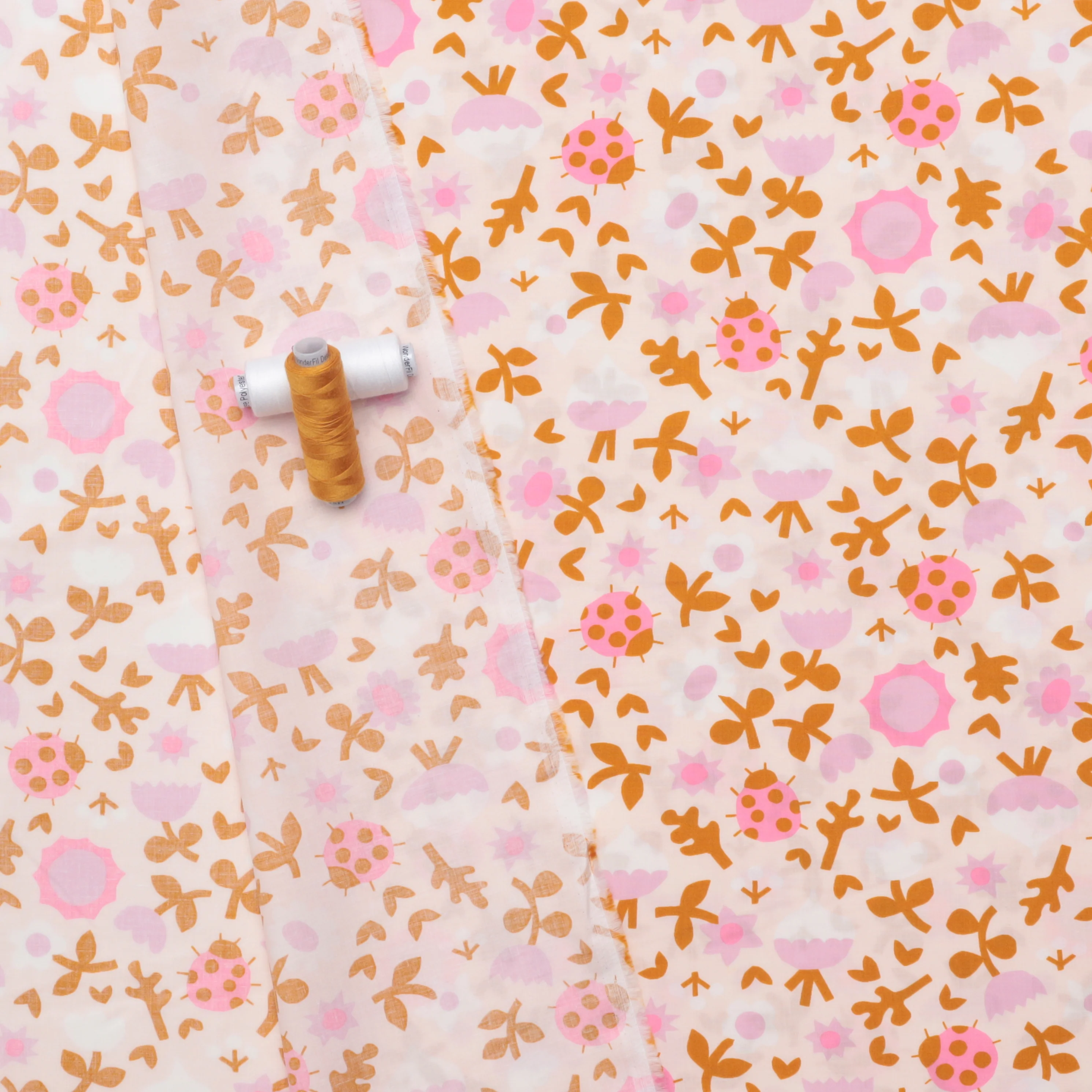 Ruby Star - Cotton - Petunia - Lady Bug - Pale Pink - Image 3