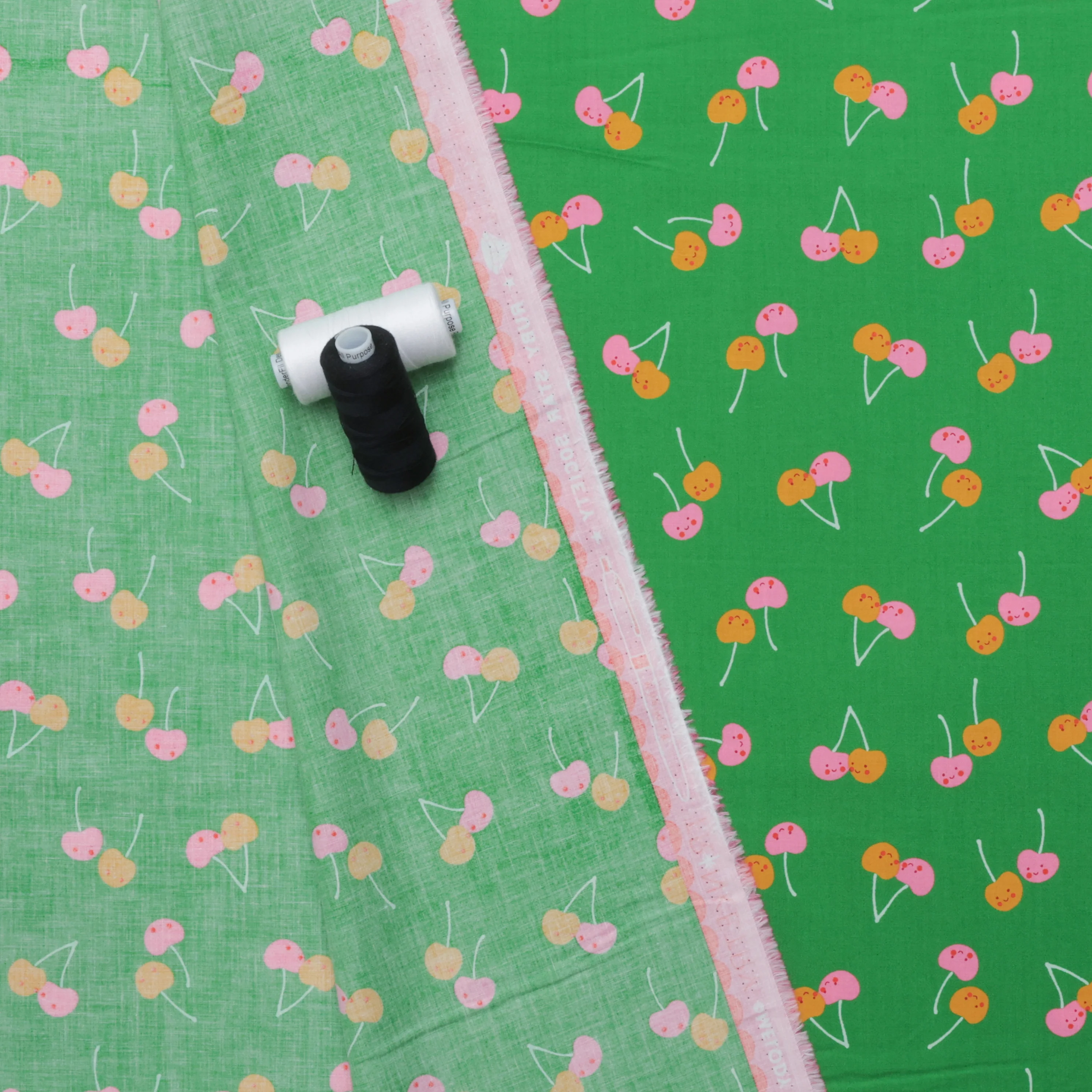 Ruby Star - Cotton - Trinketry - Cherry Friends - Deep Verdant - Image 3