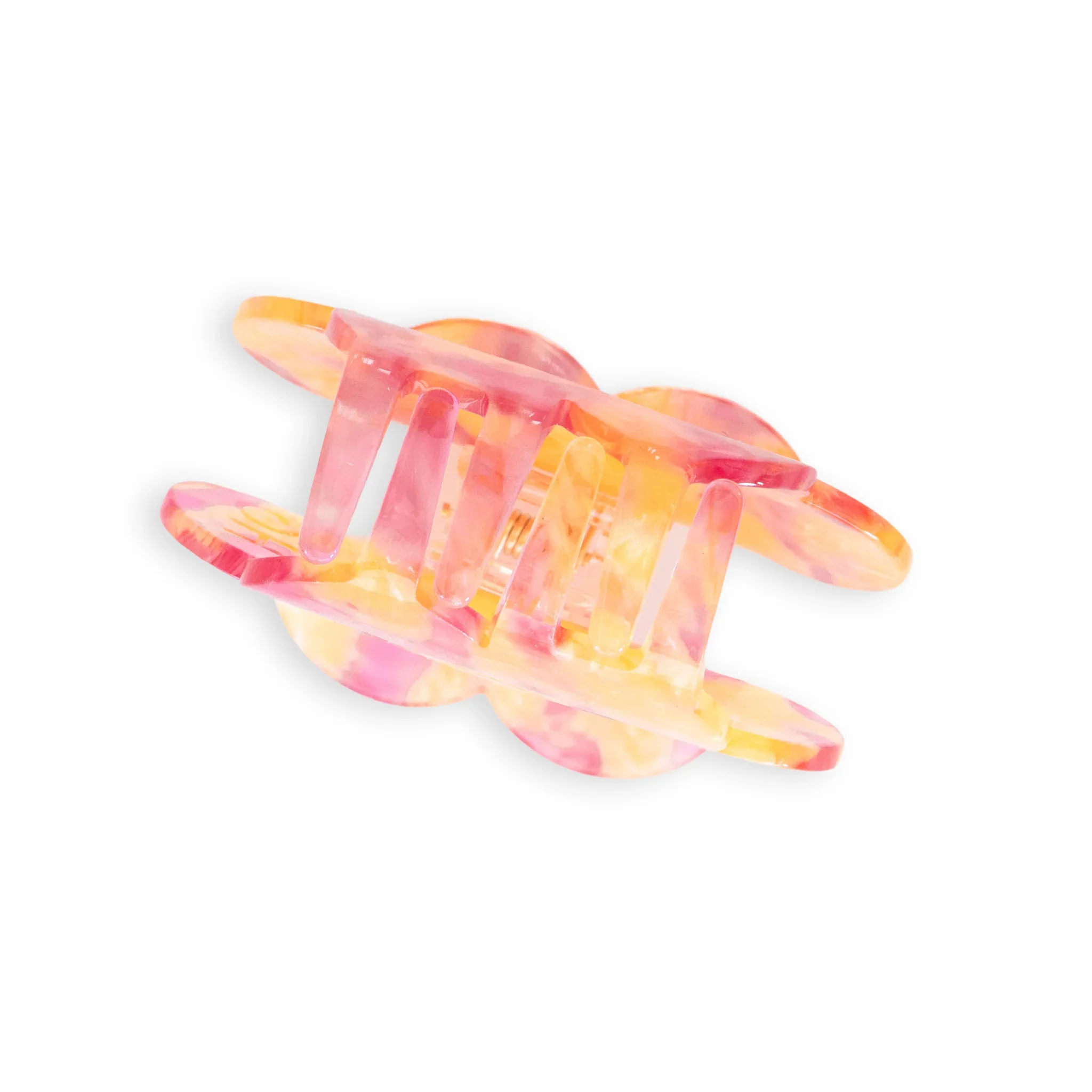 Sarah Hearts - Hair Claw Clip - Daisy Button Pink and Yellow - Image 3