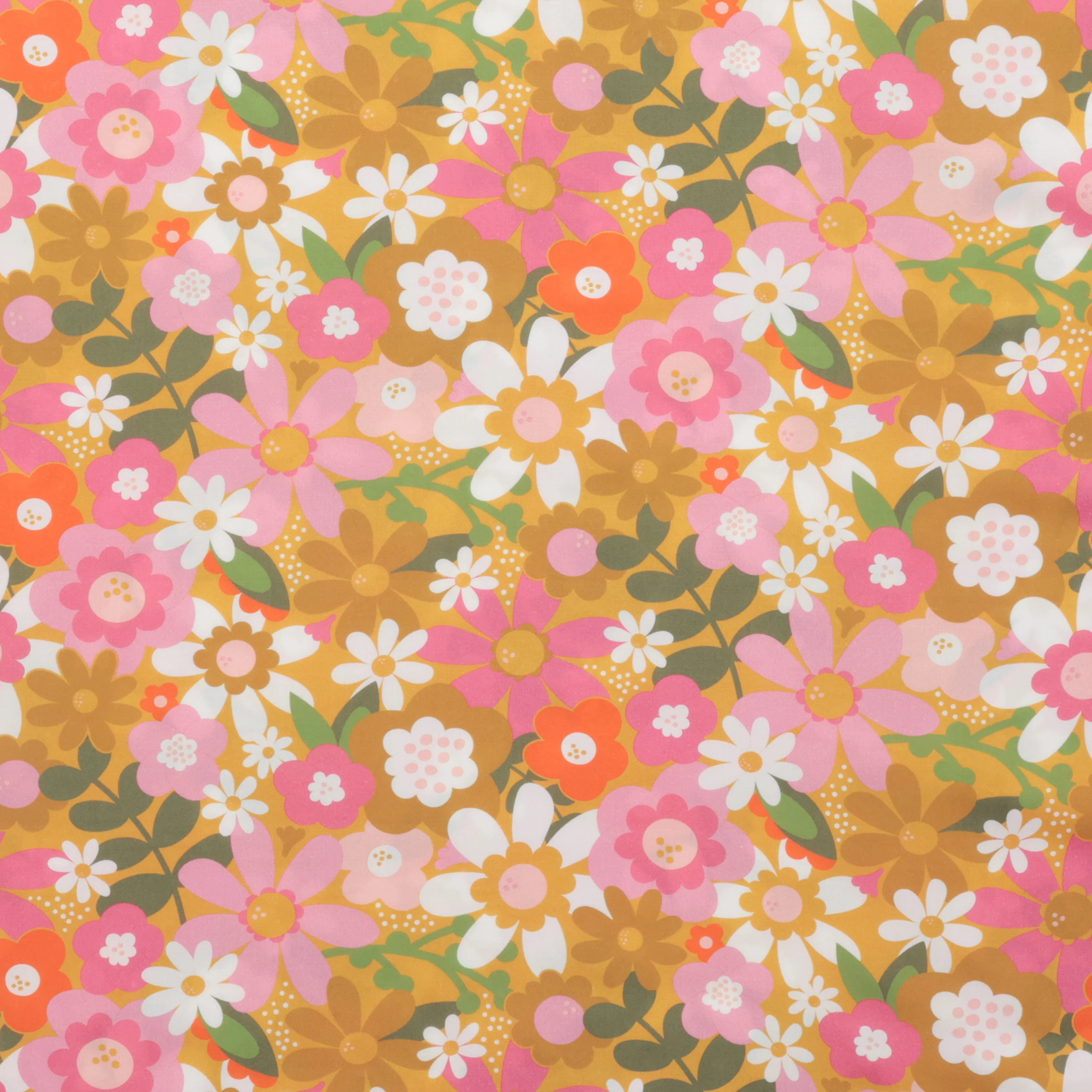 Sarah Hearts - Rayon - Joyful June - Floral - Ochre - Image 2