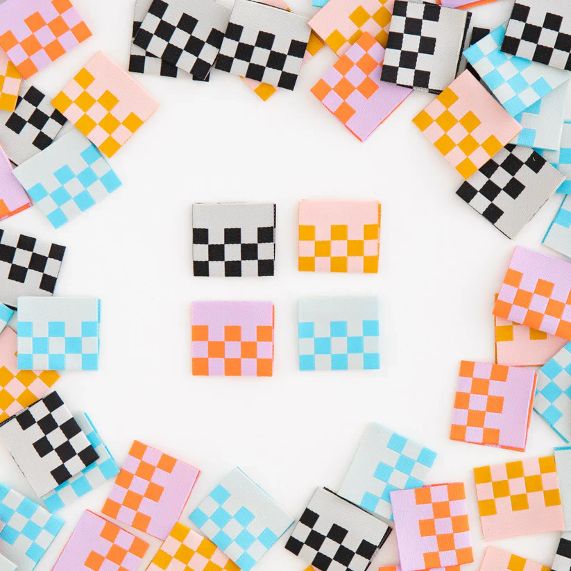 Sarah Hearts - Sewing Labels - Checkerboard Multipack - Image 2