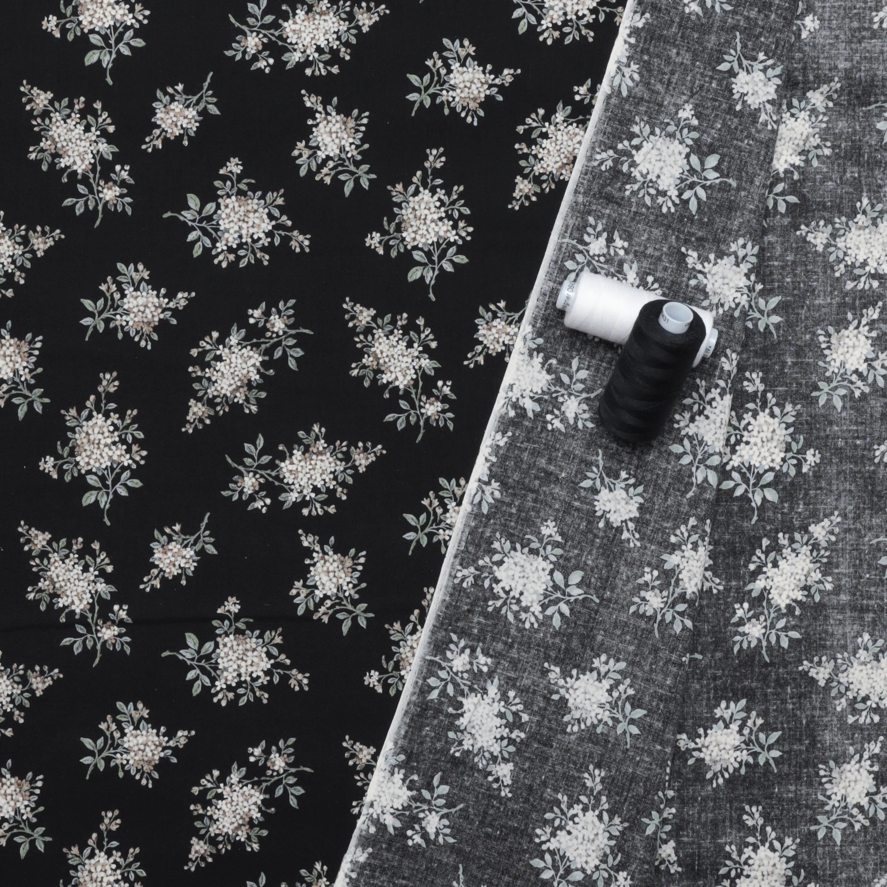 Sevenberry - Cotton - Petite Nostalgia - Small Flower - Black - Image 3