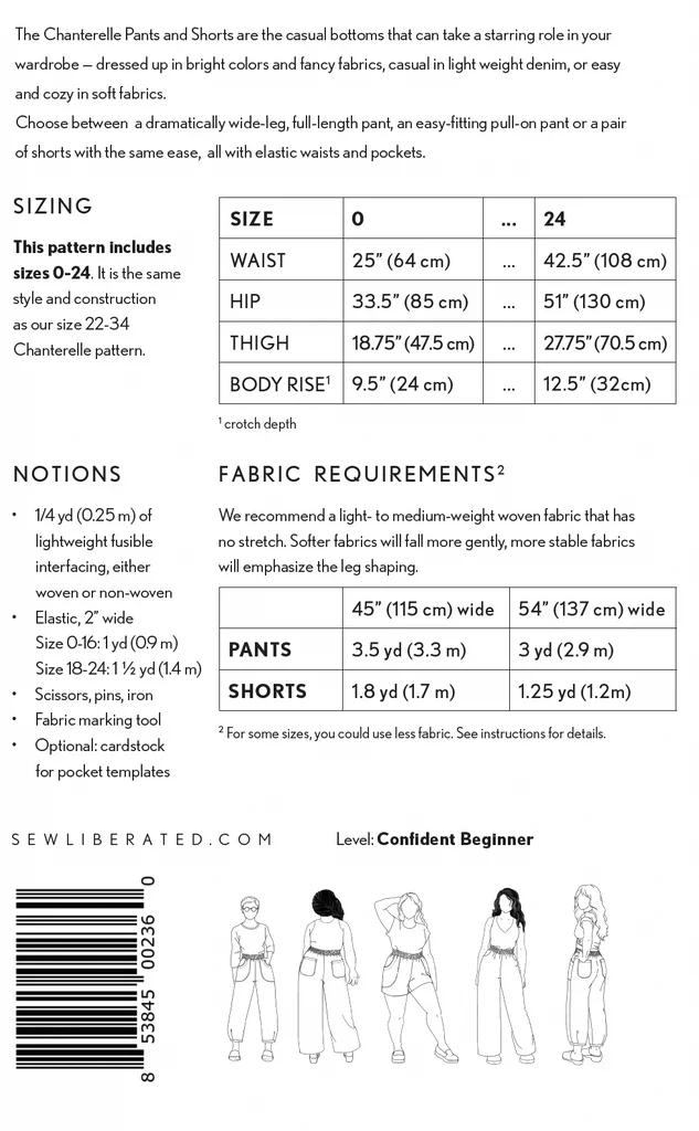 Sew Liberated - Chanterelle Pants & Shorts - 00 - 24 - Image 8