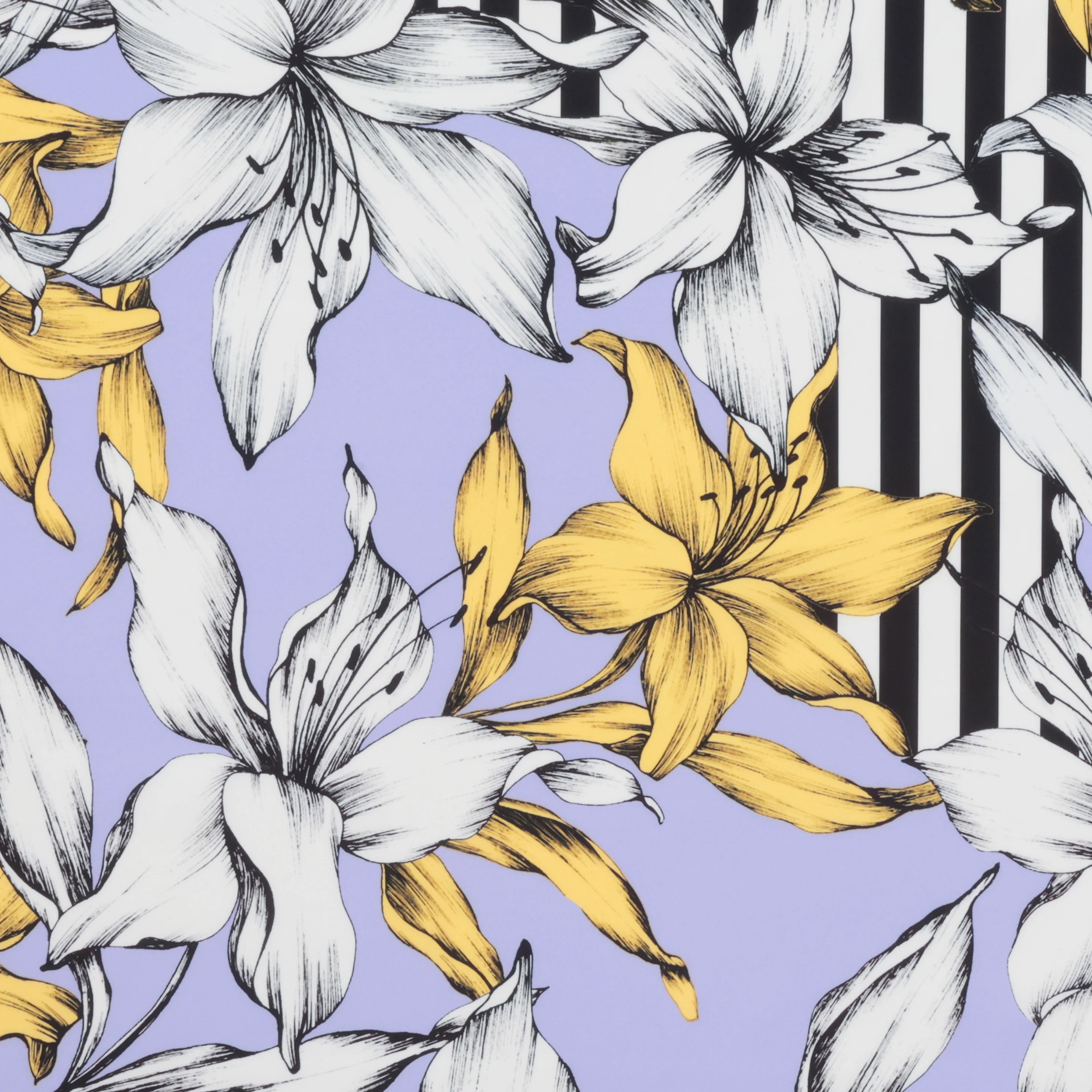 Silk - Designer Stretch Print - Floral Stripe - Assorted - Image 3