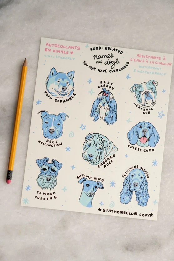 Stay Home Club - Sticker Sheet - Food Dogs - Image 3