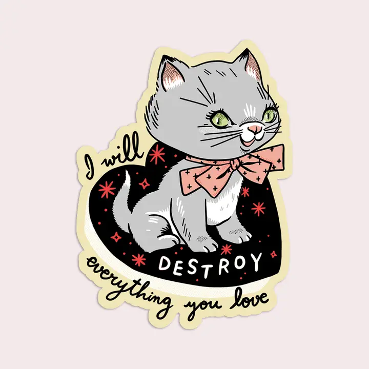 Stay Home Club - Vinyl Sticker - Destroy Kitten - Image 2