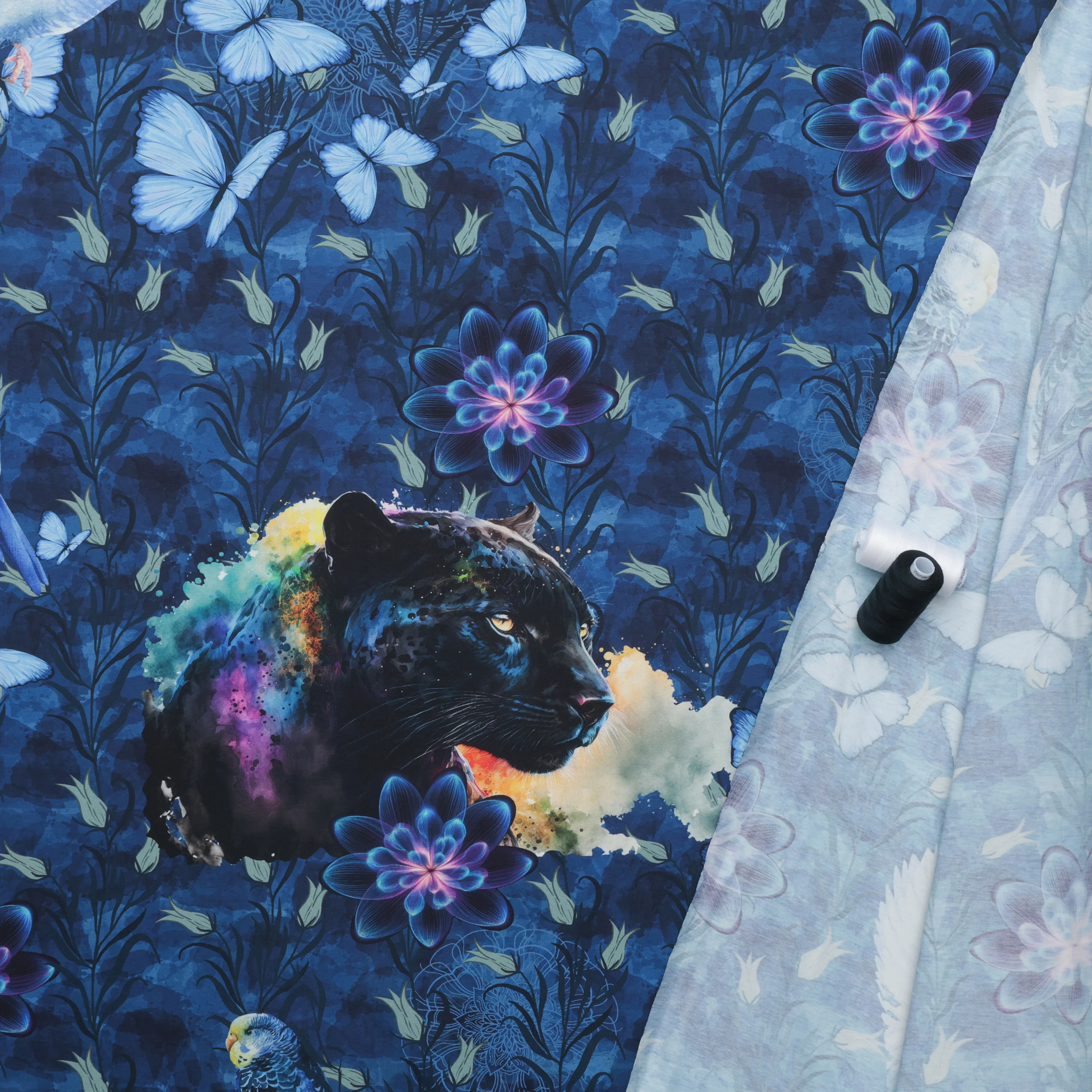 Stof - Cotton - Avalana - Jersey - Lotus Flower Panther - Image 3